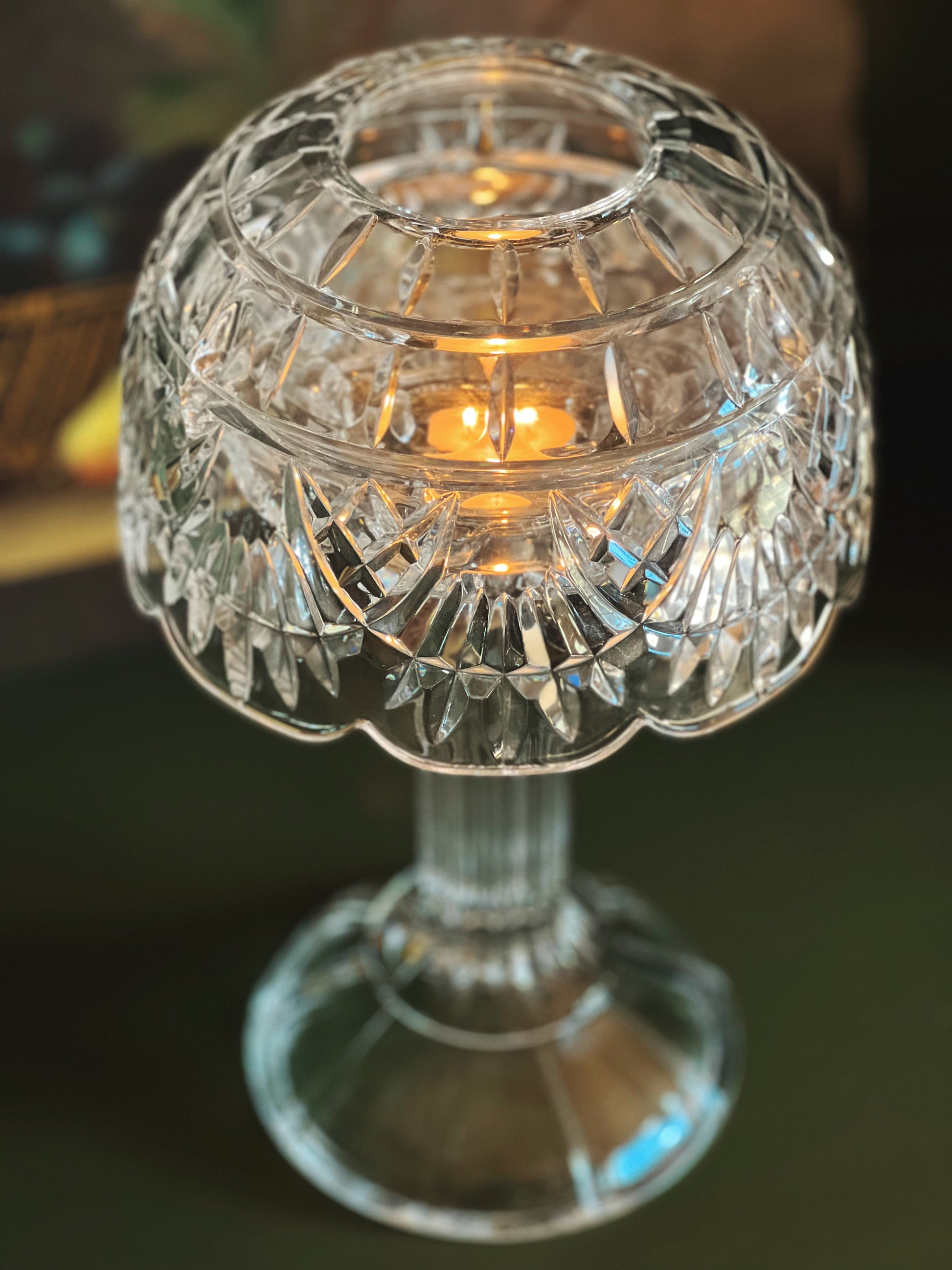 Vintage Shannon Crystal Candle Lamp
