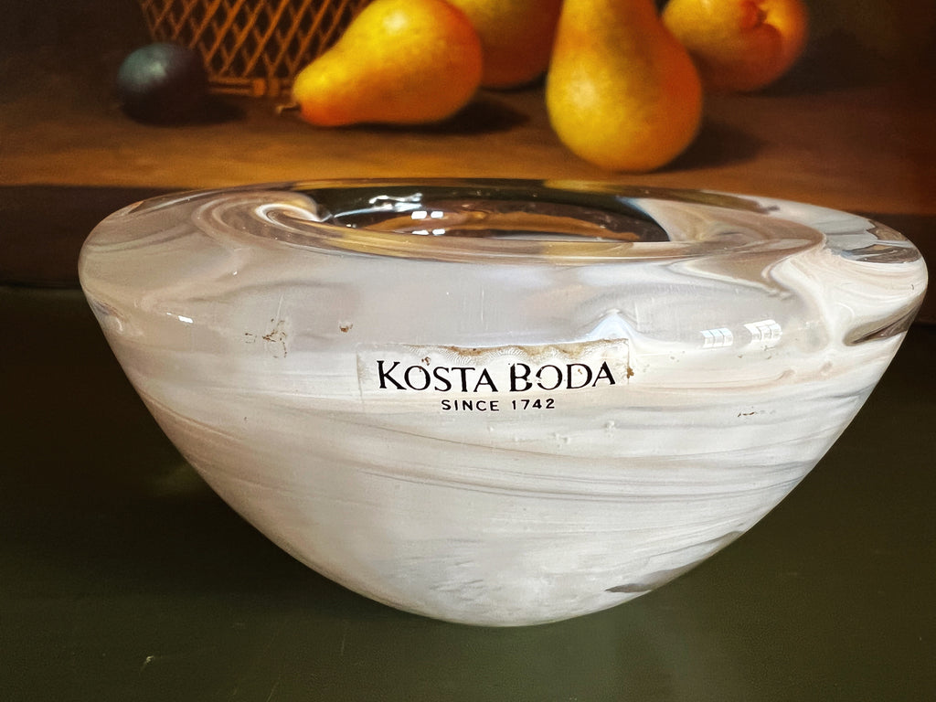 Kosta Boda Atoll White Glass Votive Candleholder
