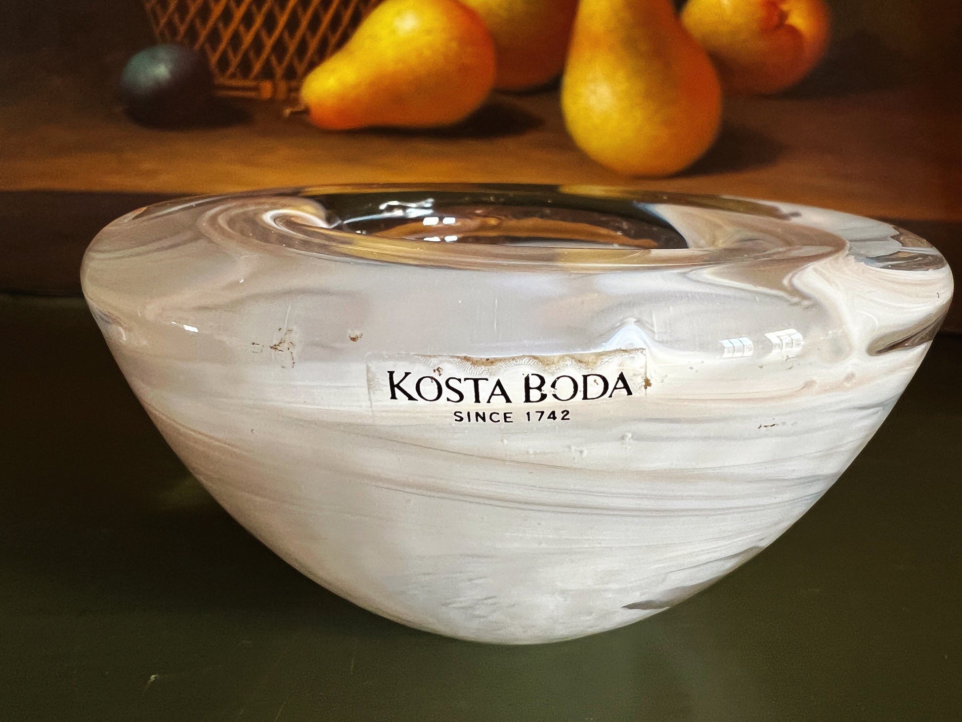 Kosta Boda Atoll White Glass Votive Candleholder
