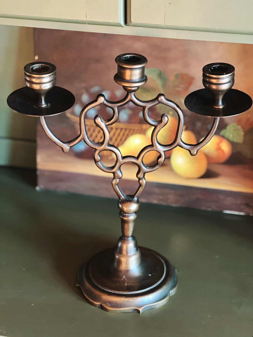 Vintage Brass 3 Arm Candelabra