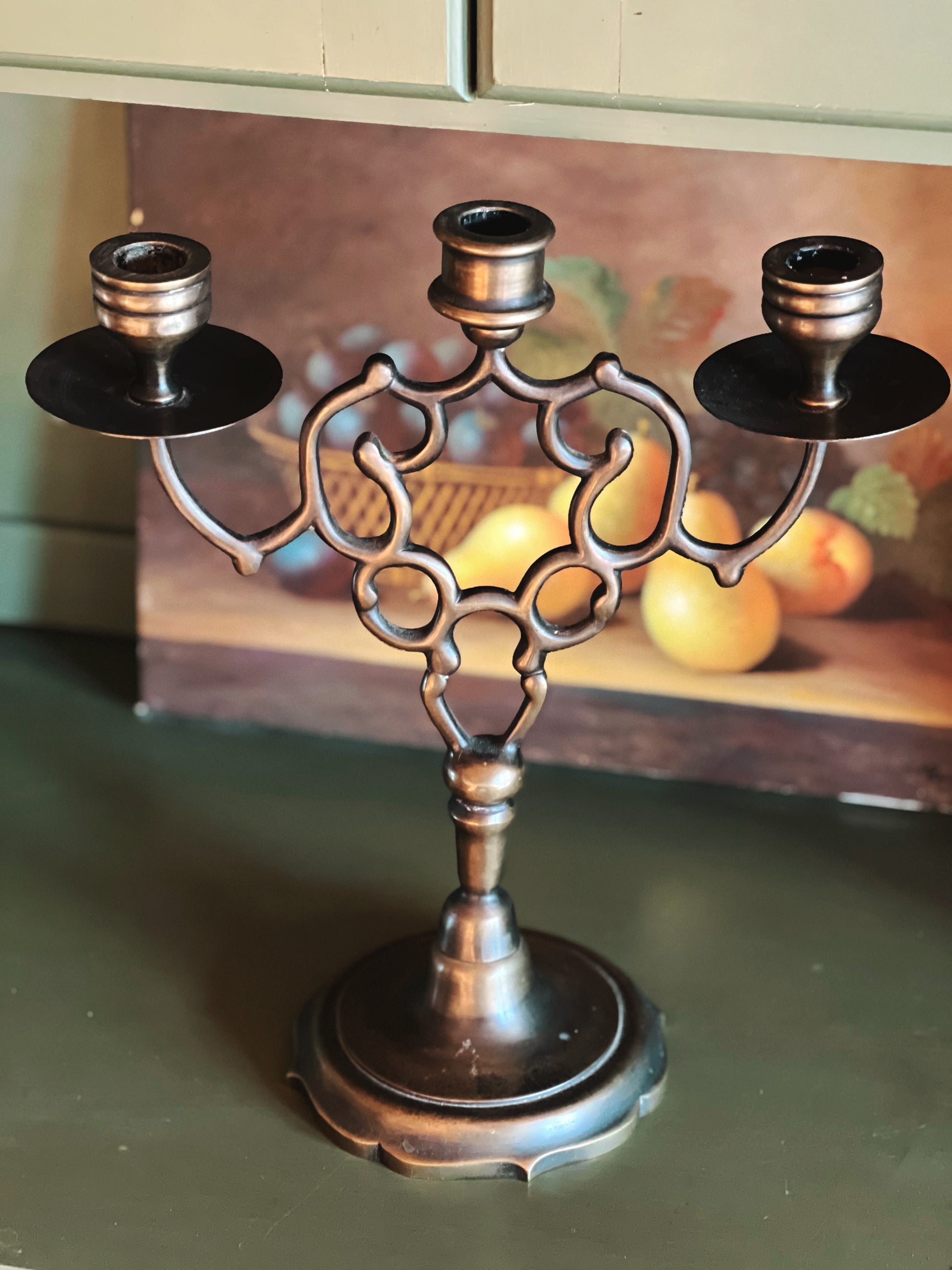 Vintage Brass 3 Arm Candelabra