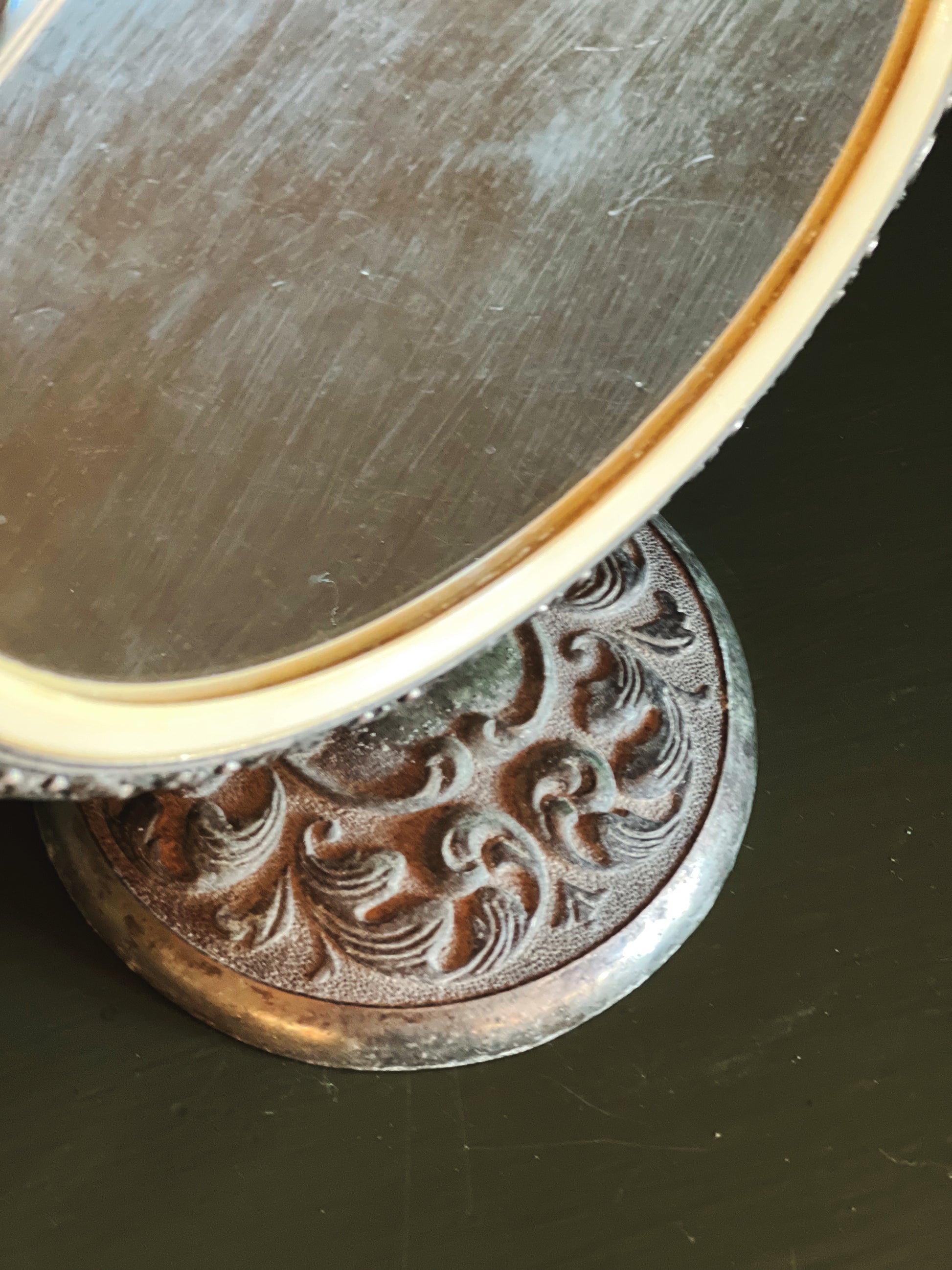 Vintage Silver Vanity Mirror