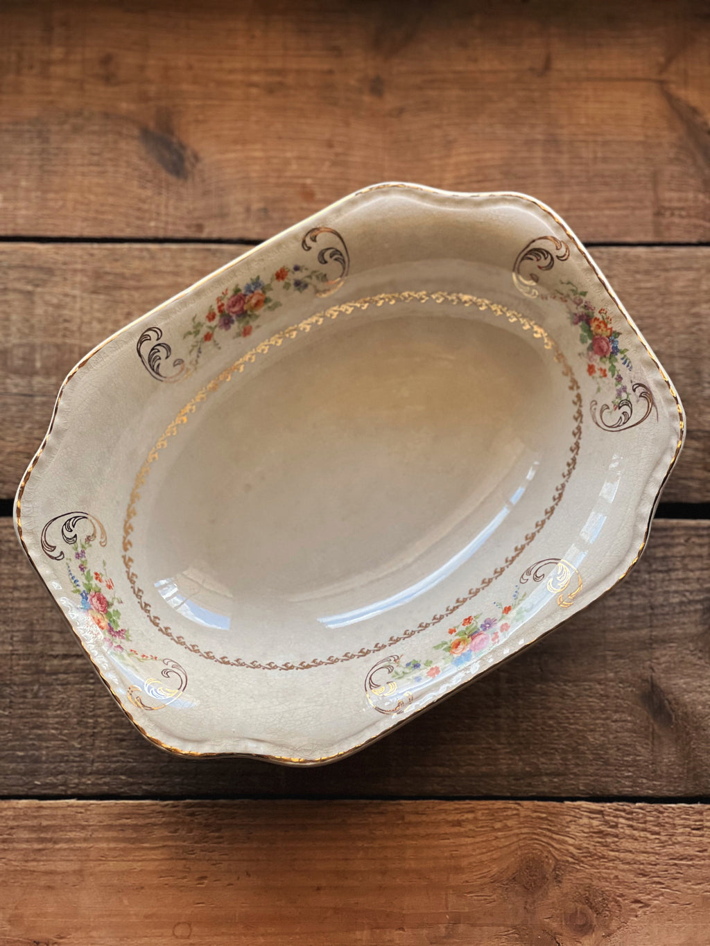 Vintage Steubenville Ivory Oval Vegetable Bowl
