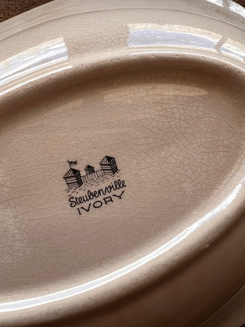 Vintage Steubenville Ivory Oval Vegetable Bowl