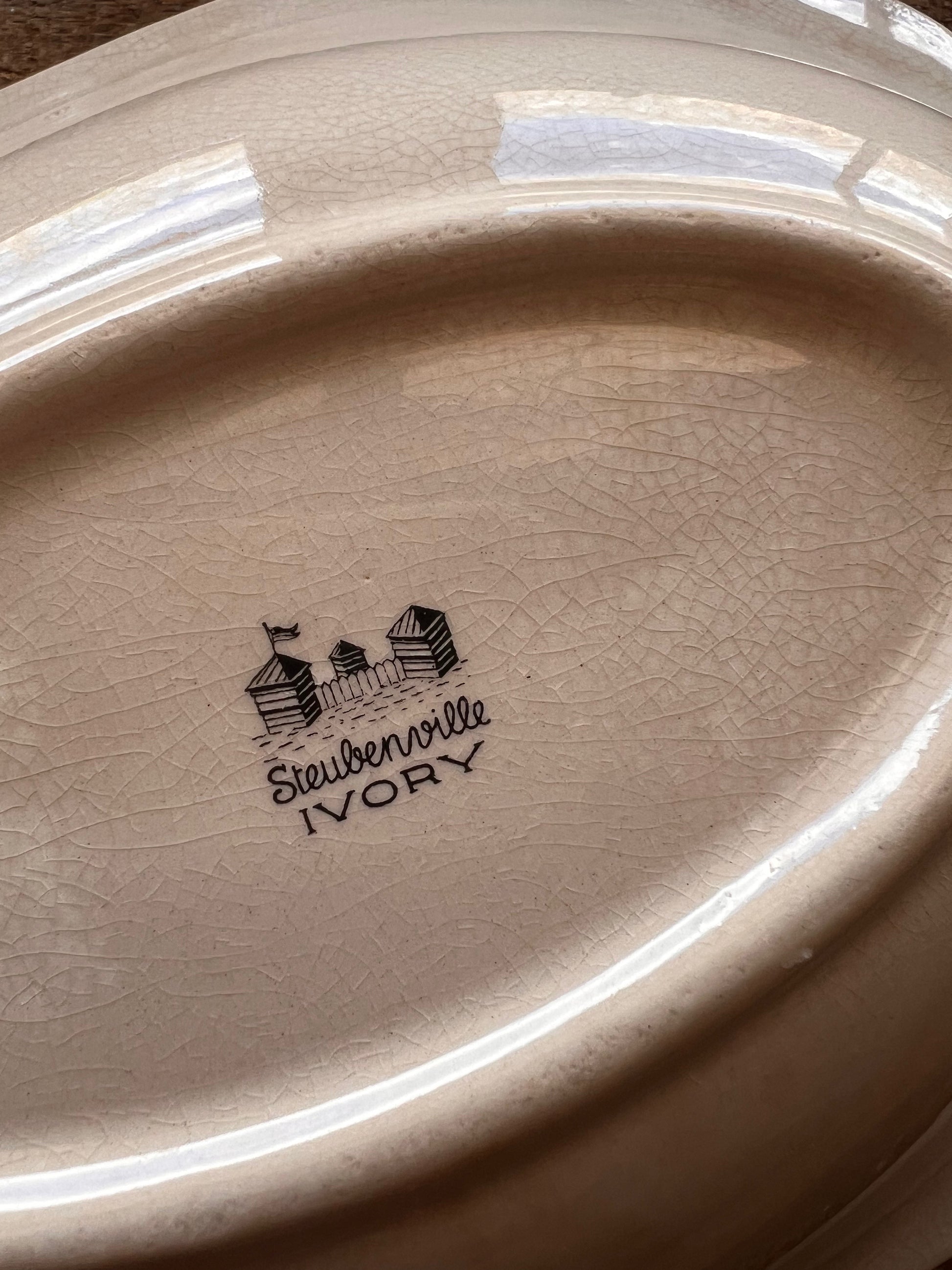 Vintage Steubenville Ivory Oval Vegetable Bowl