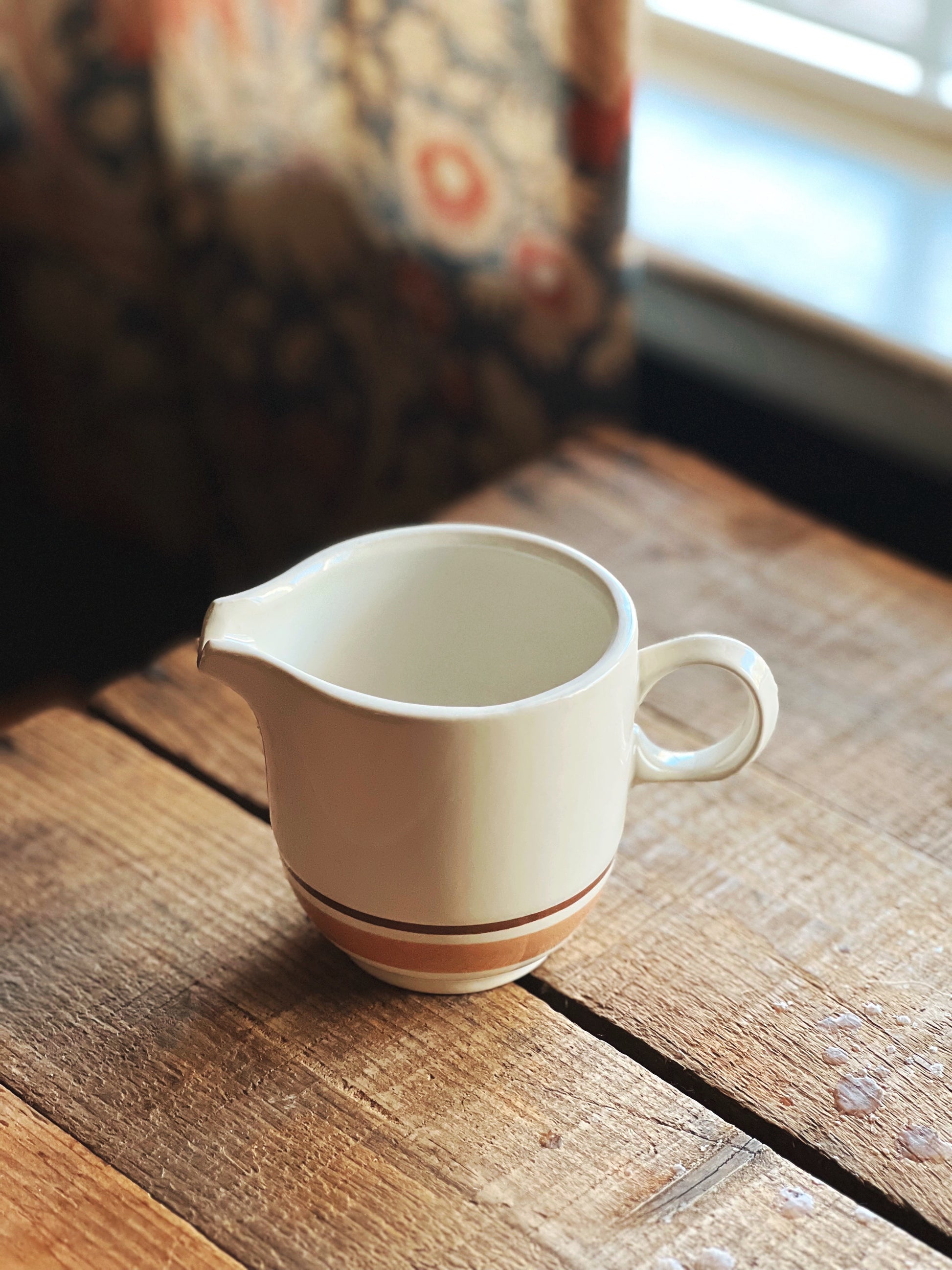 Vintage International Tableworks Striped Creamer