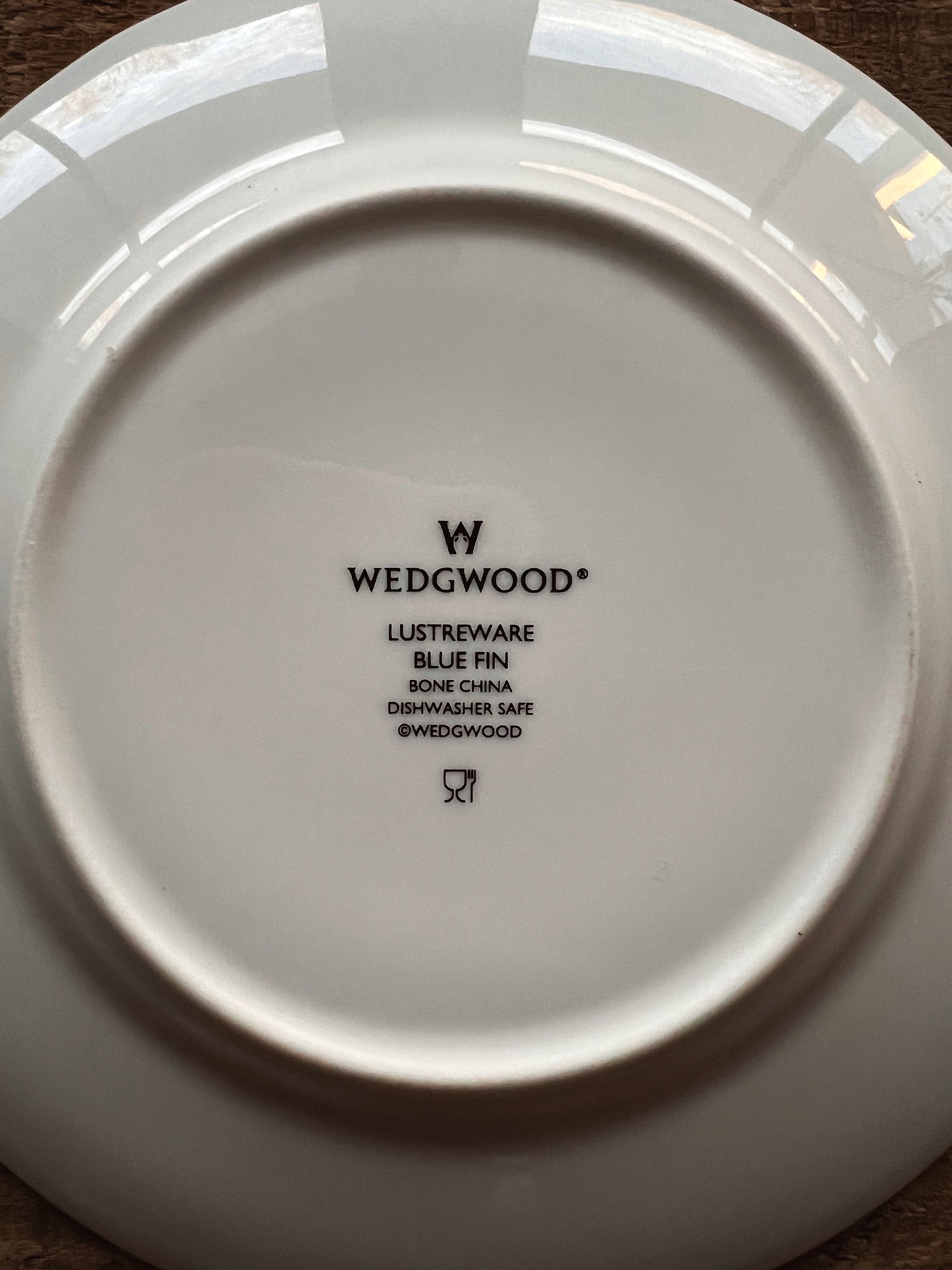 Vintage Set of 4 Wedgwood Lustreware Blue Fin Bread & Butter / Dessert Plate