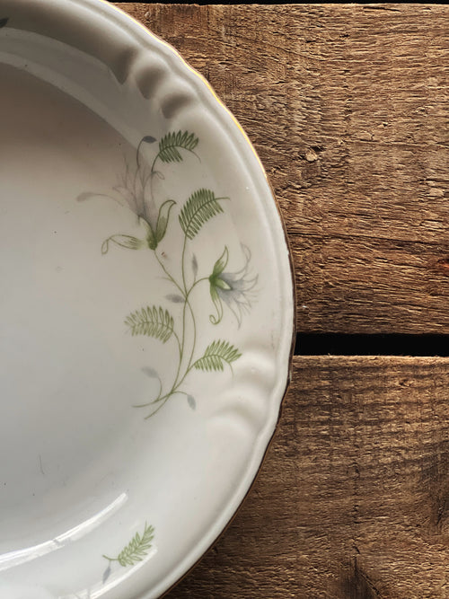 Vintage Winterling Bavaria Green Floral Coupe Soup Bowl