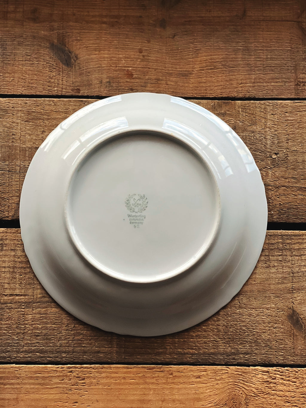 Vintage Winterling Bavaria Green Floral Coupe Soup Bowl