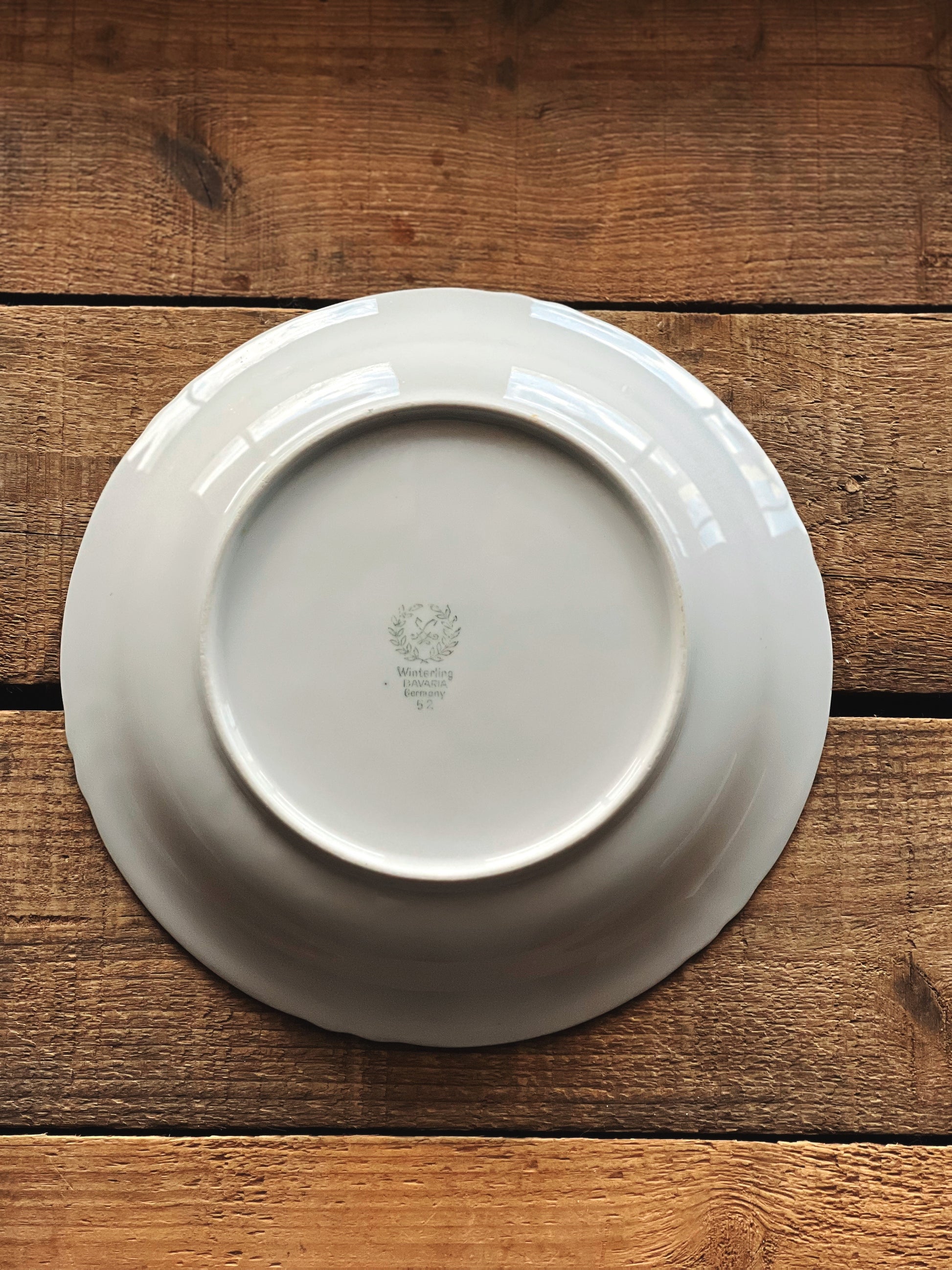 Vintage Winterling Bavaria Green Floral Coupe Soup Bowl