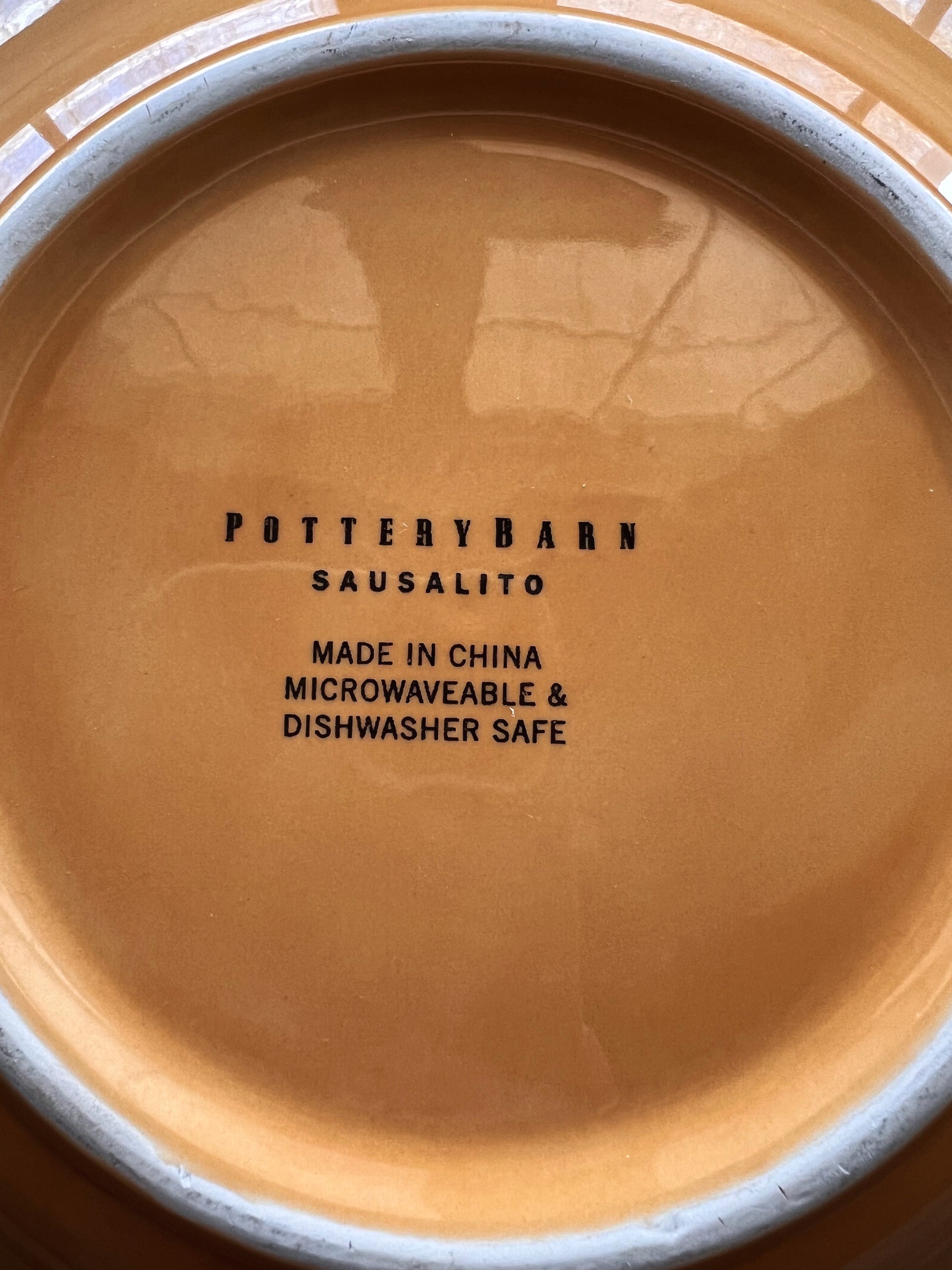 Pottery Barn Sausalito Amber Rimmed Soup Bowl