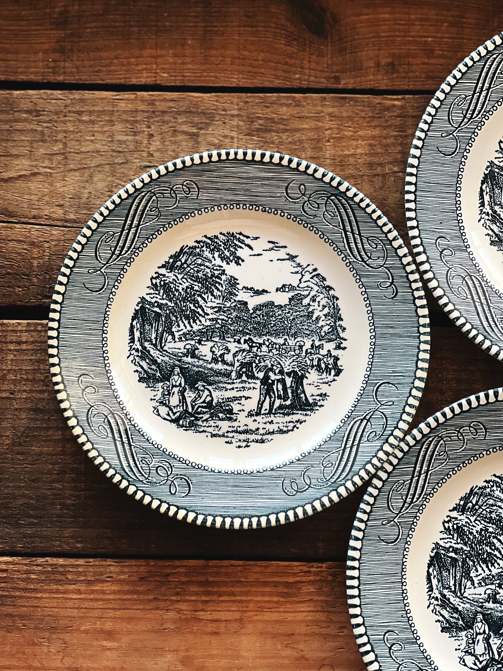 Vintage Royal China Ironstone Currier & Ives Bread & Butter Plate