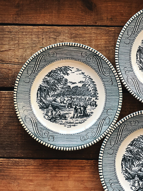 Vintage Royal China Ironstone Currier & Ives Bread & Butter Plate