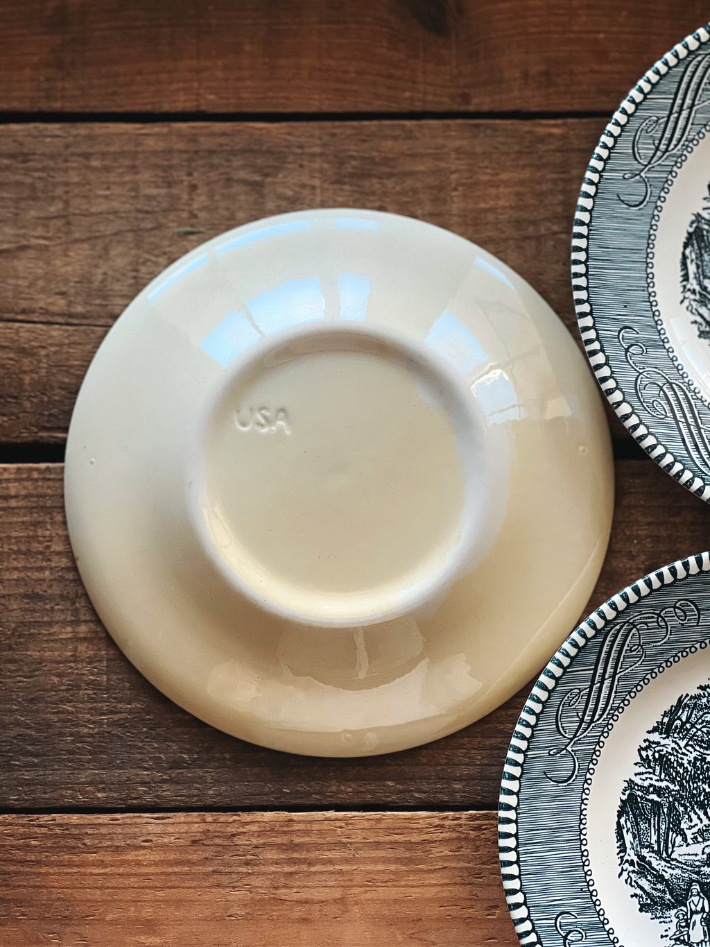 Vintage Royal China Ironstone Currier & Ives Bread & Butter Plate