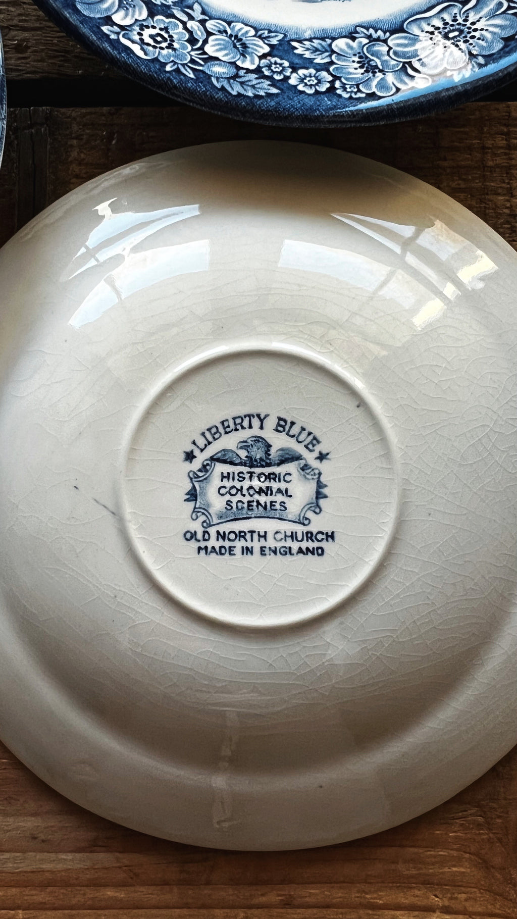 Vintage Set of 3 Liberty Blue Old North Church Saucers