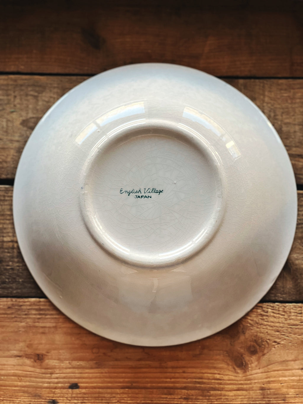 Vintage Blue & White English Village Japan Transferware Serving Bowl