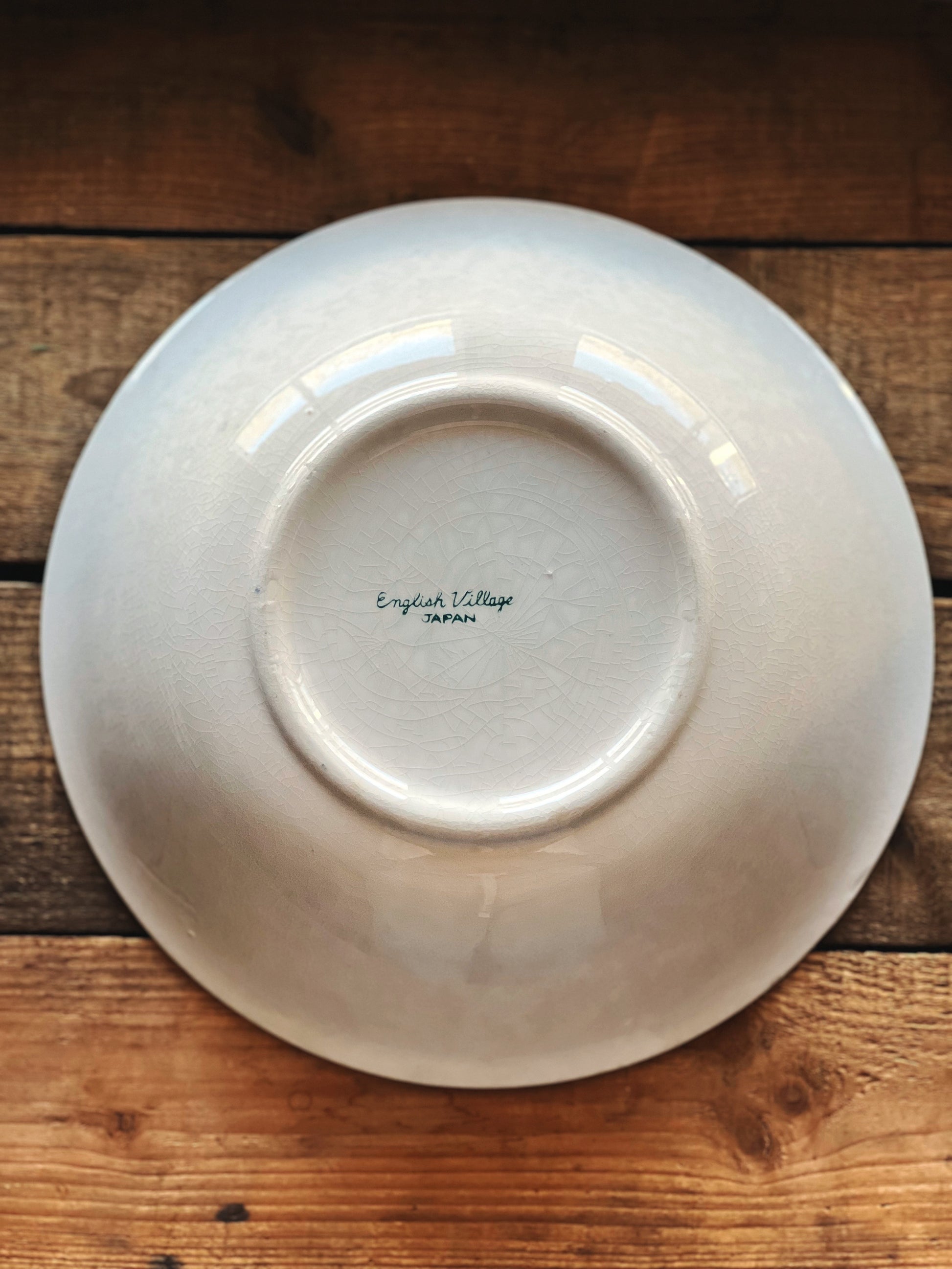 Vintage Blue & White English Village Japan Transferware Serving Bowl