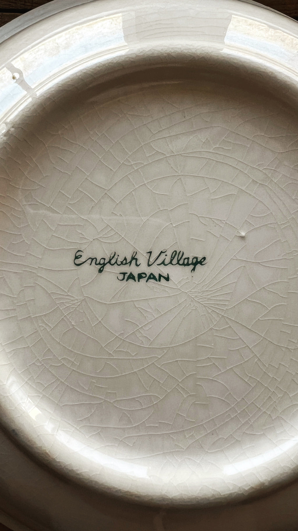 Vintage Blue & White English Village Japan Transferware Serving Bowl