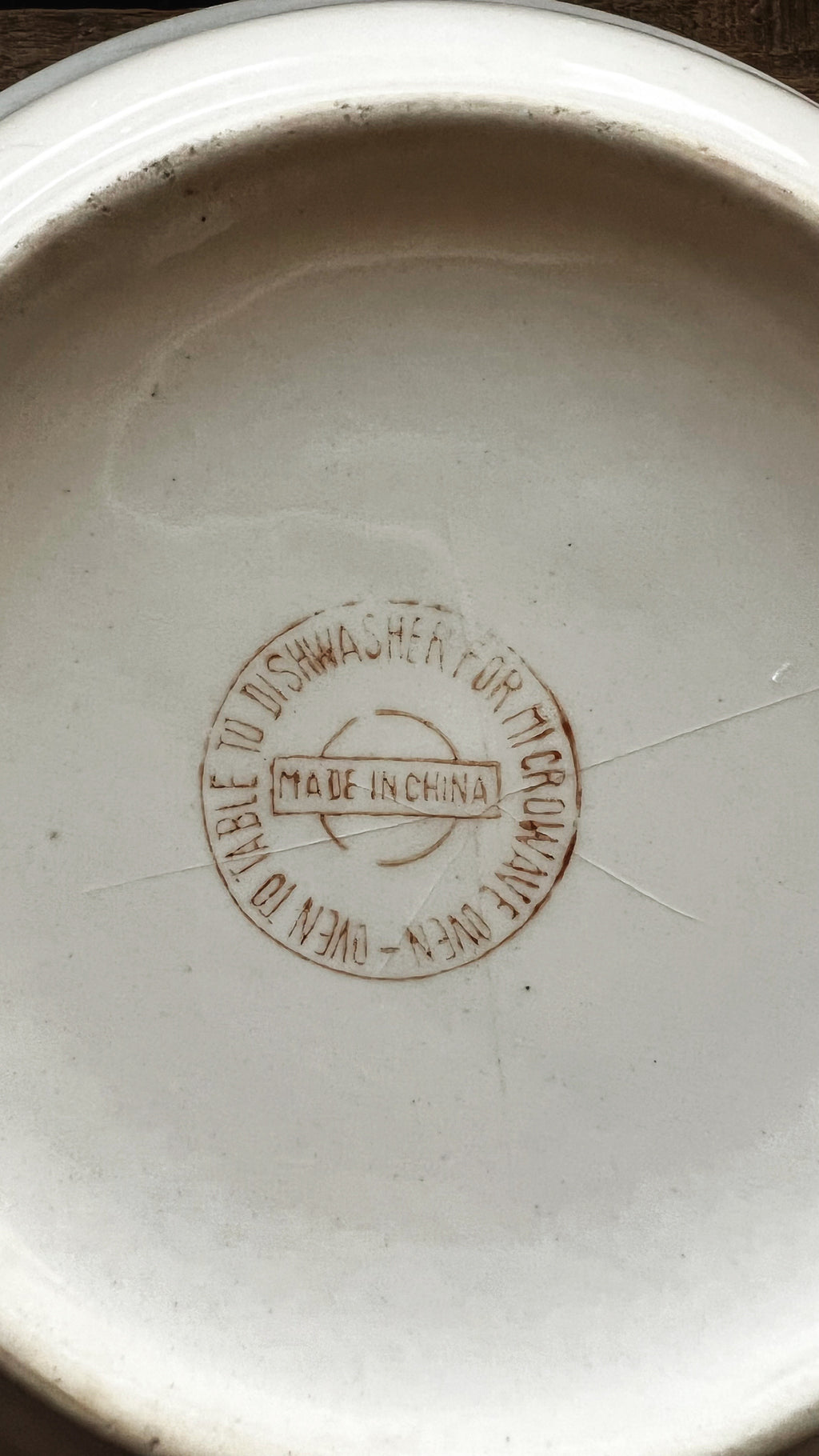 Vintage Stoneware Round Serving Bowl