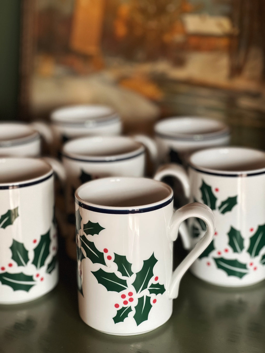 Vintage Dansk Bistro Christmas Holly Mug
