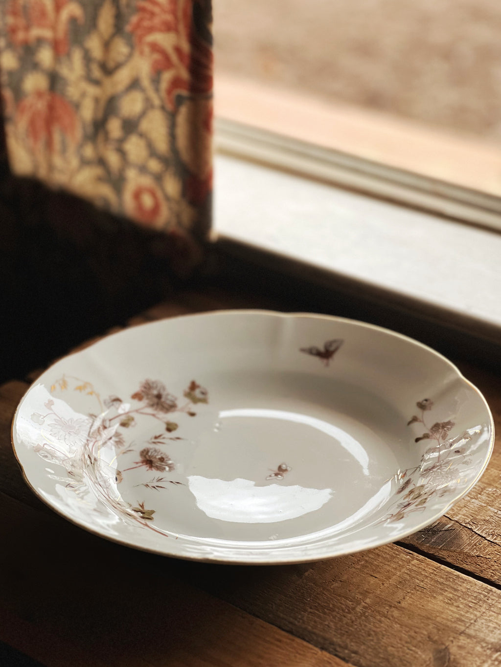 Antique Transferware Rimmed Serving Bowl
