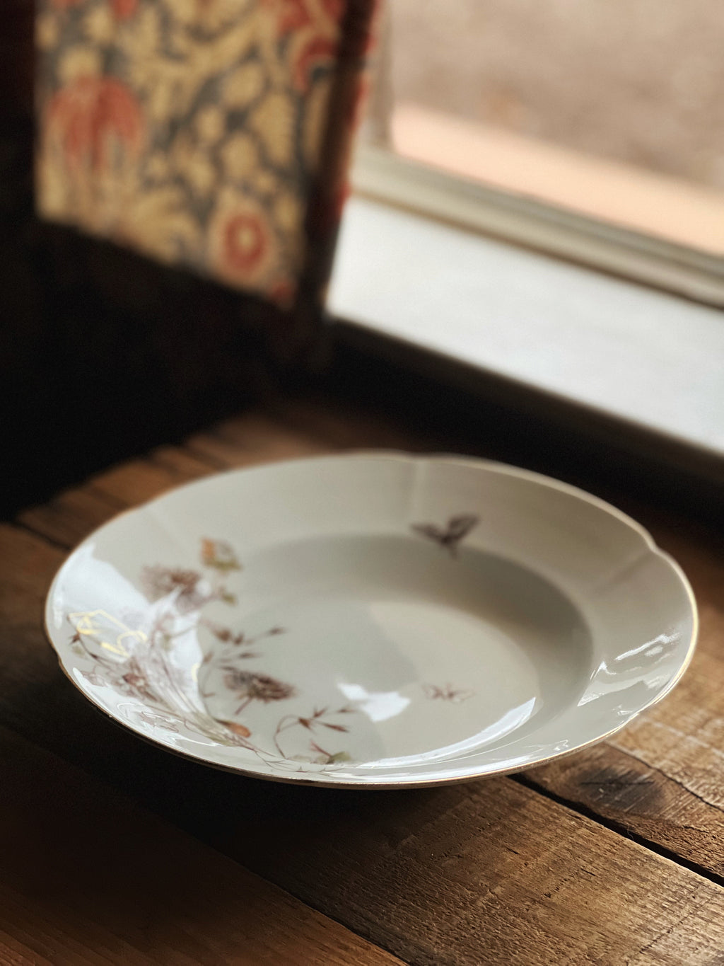 Antique Transferware Rimmed Soup Bowl