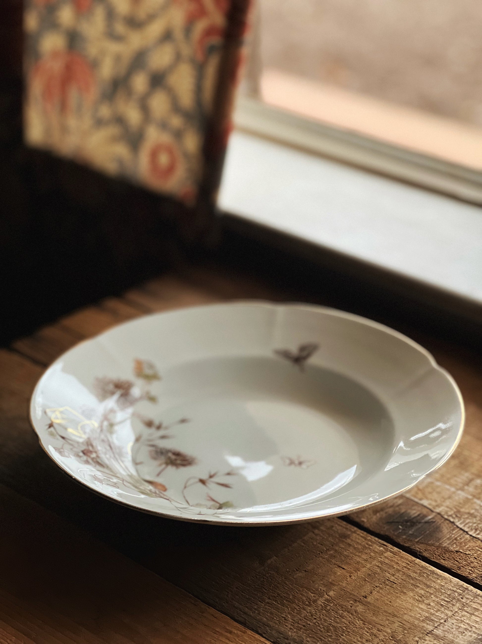 Antique Transferware Rimmed Soup Bowl