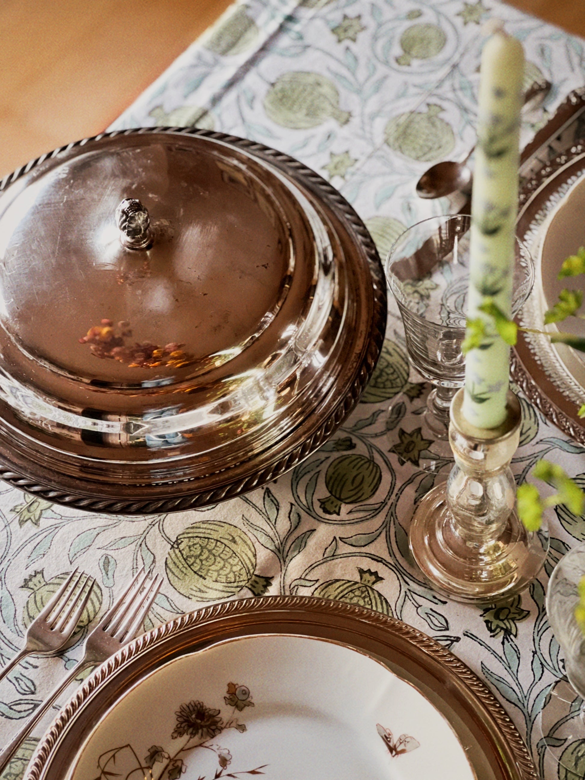 Vintage Silver Food Lid with Finial