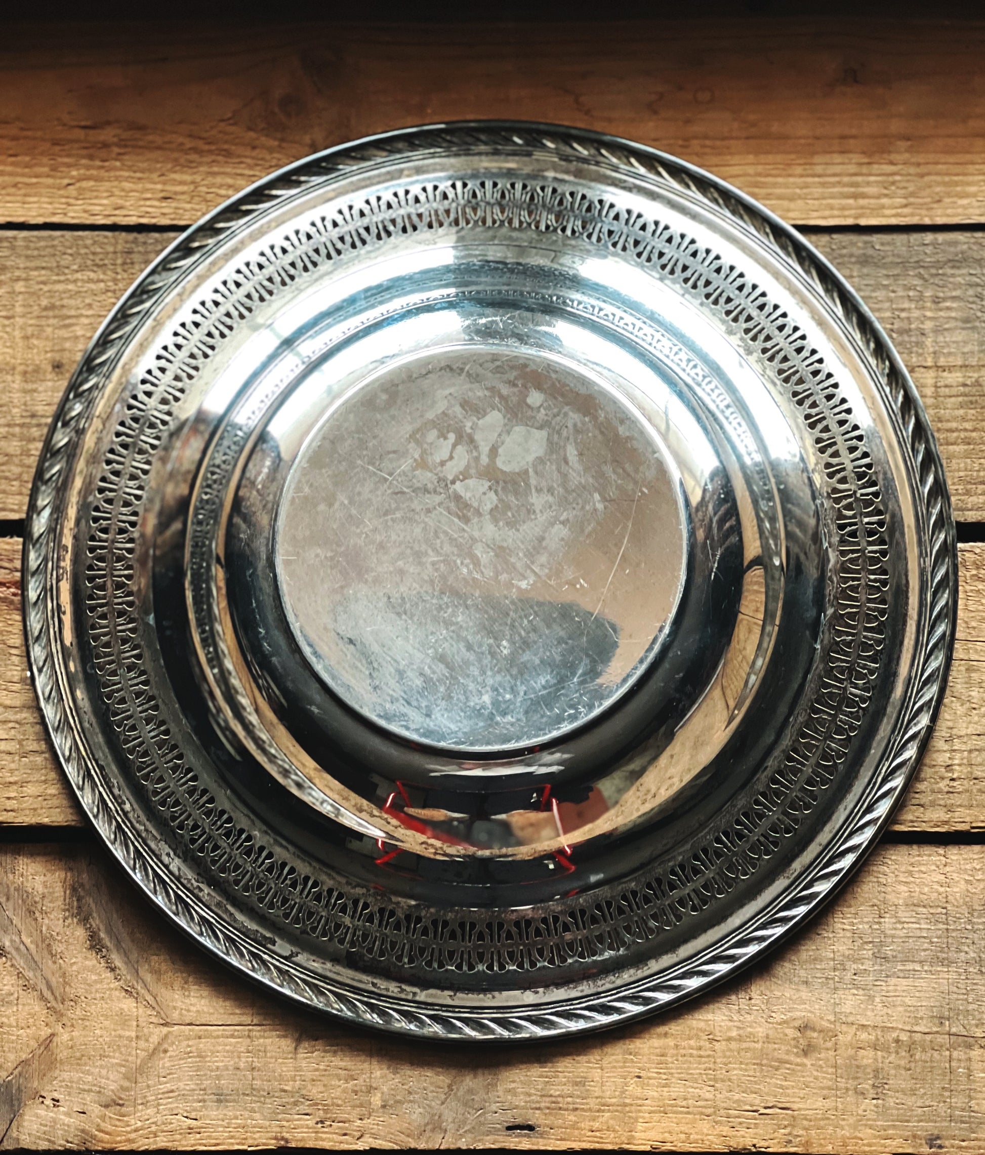 Vintage Wm Rogers 4135 Round Silver Serving Bowl