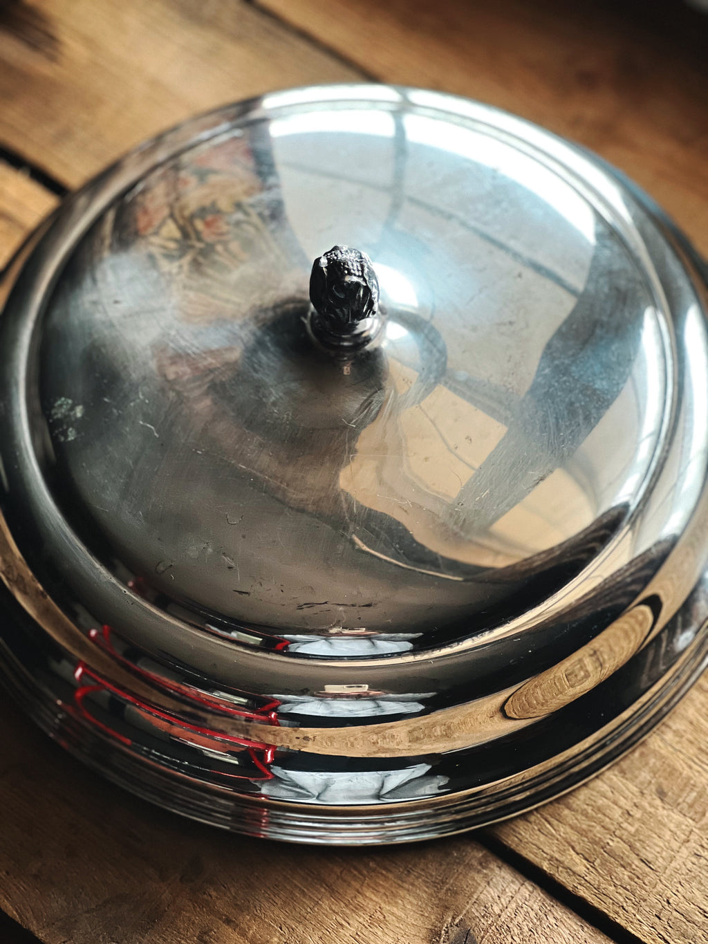 Vintage Silver Food Lid with Finial
