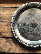 Vintage International Silver Round Serving Tray