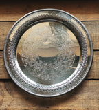 Vintage Wm Rogers 170 Round Silver Serving Tray