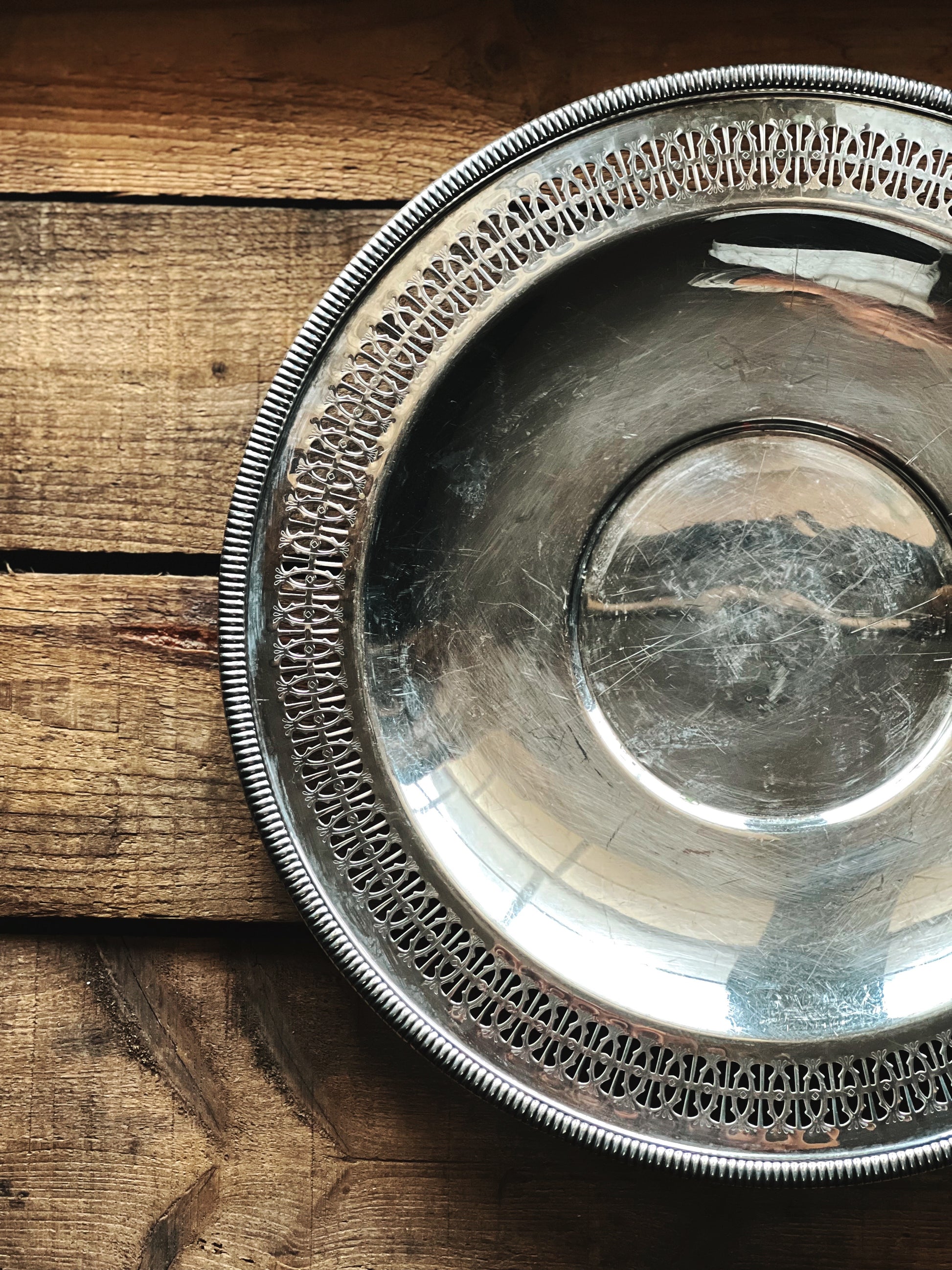 Vintage Wm Rogers Mfg Co 4221 Round Silver Serving Bowl