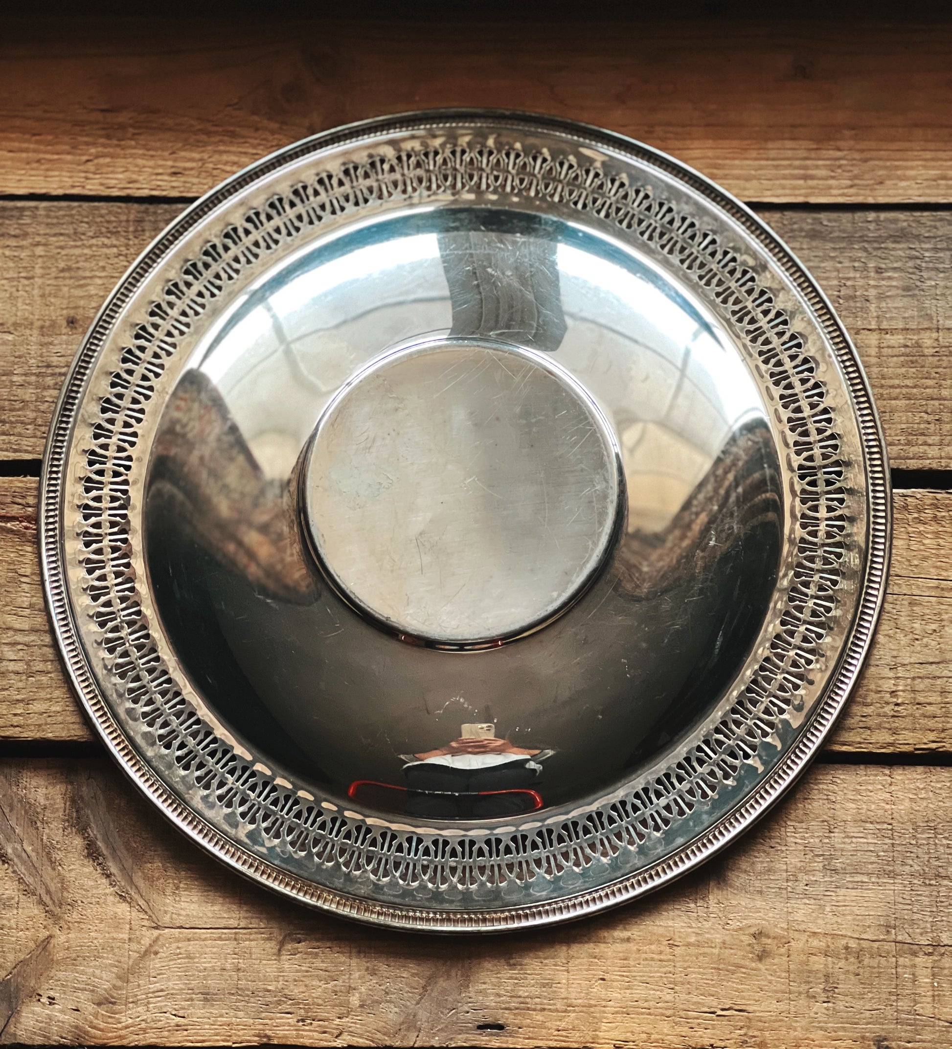 Vintage Wm Rogers Mfg Co 4221 Round Silver Serving Bowl