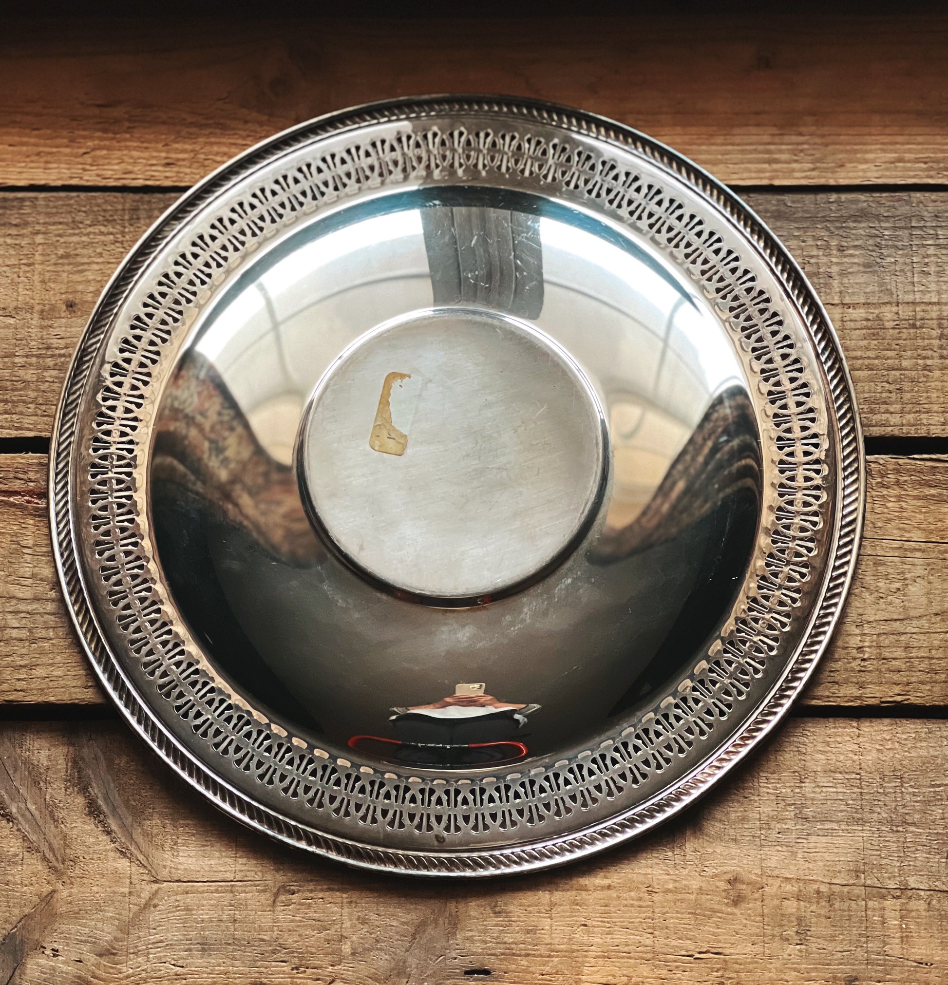 Vintage Wm Rogers 821 Round Silver Serving Bowl