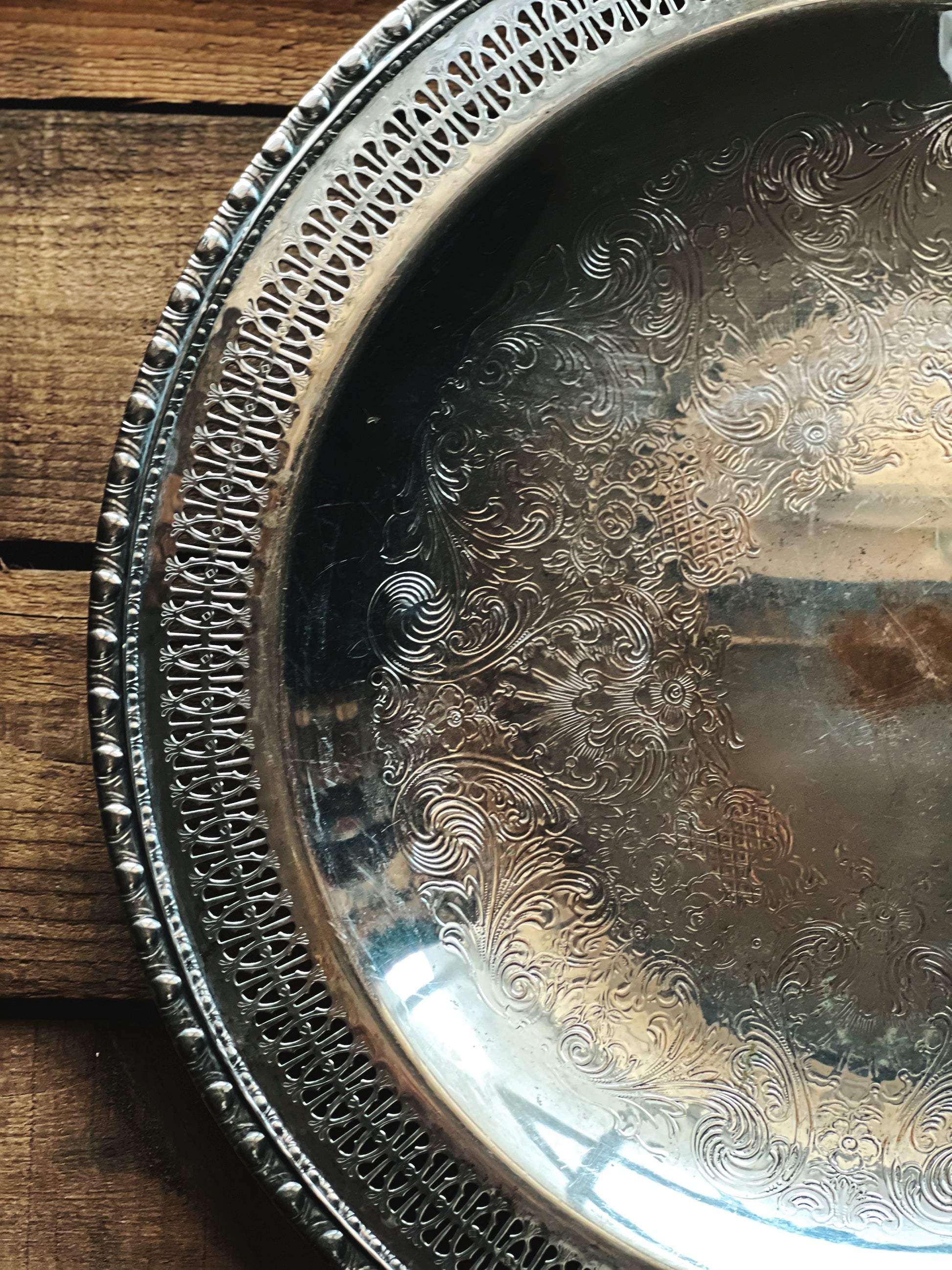 Vintage Rogers & Bro Round Silver Serving Bowl