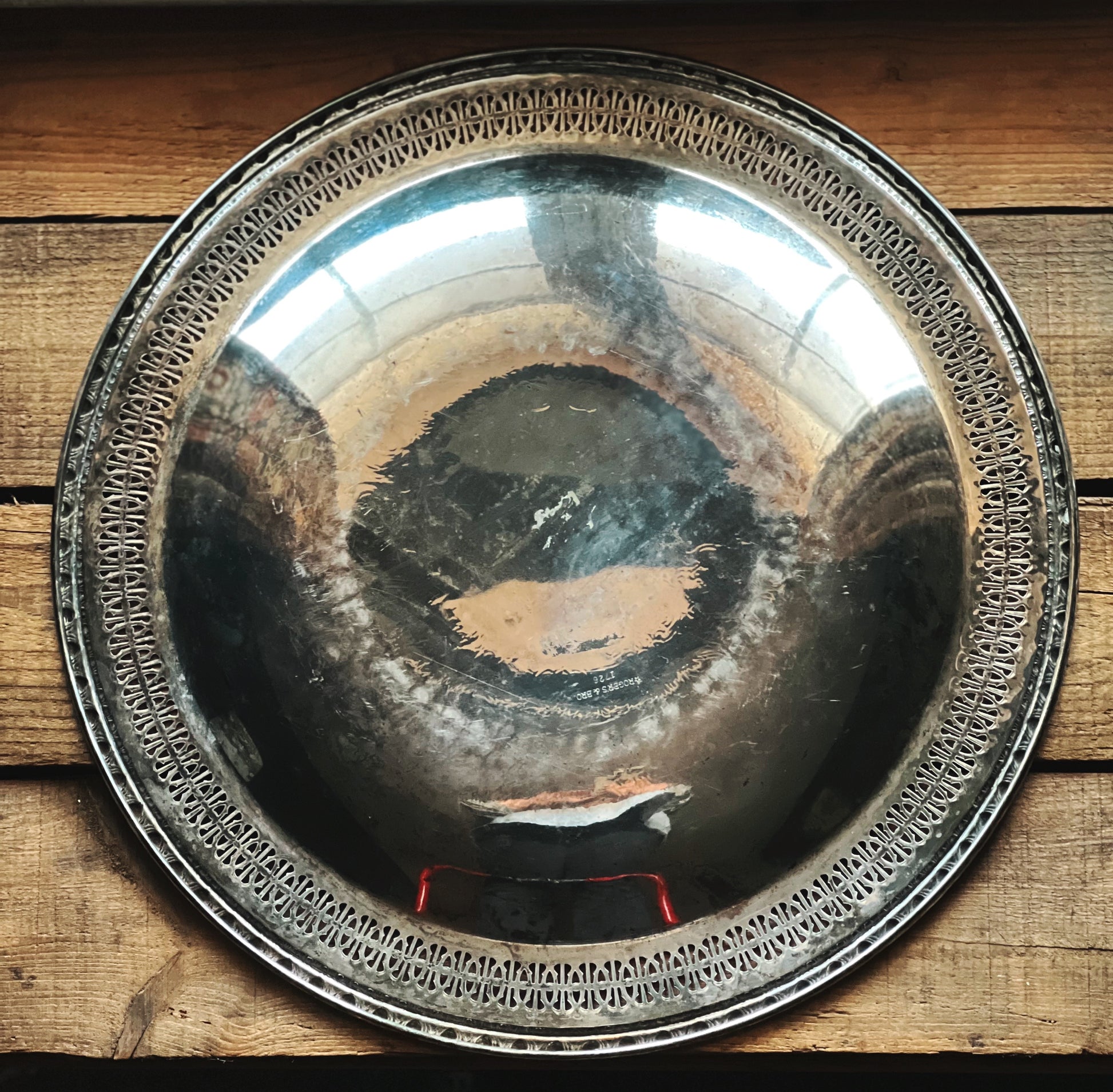 Vintage Rogers & Bro Round Silver Serving Bowl