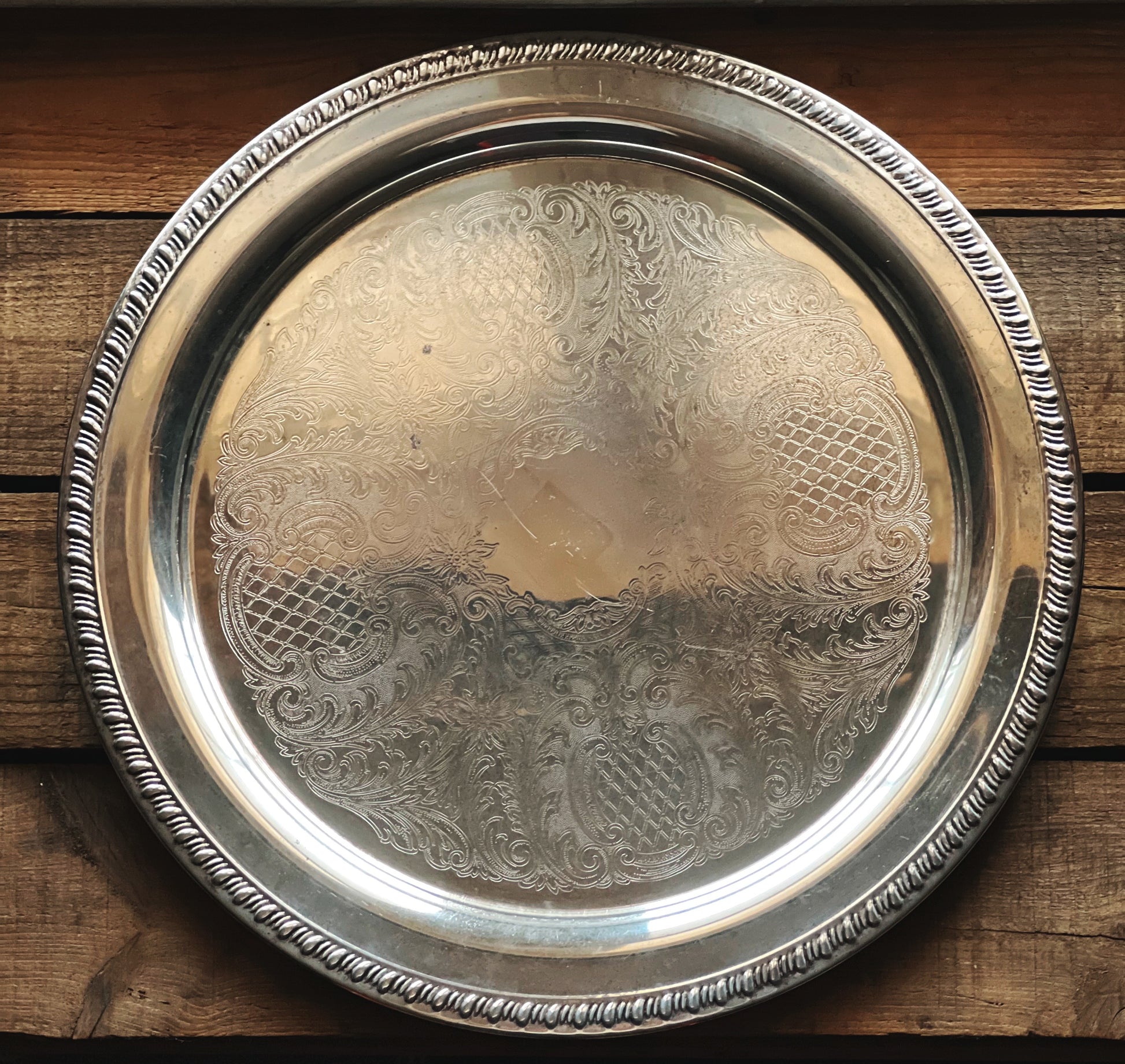 Large Vintage Leonard Silver Serving Tray