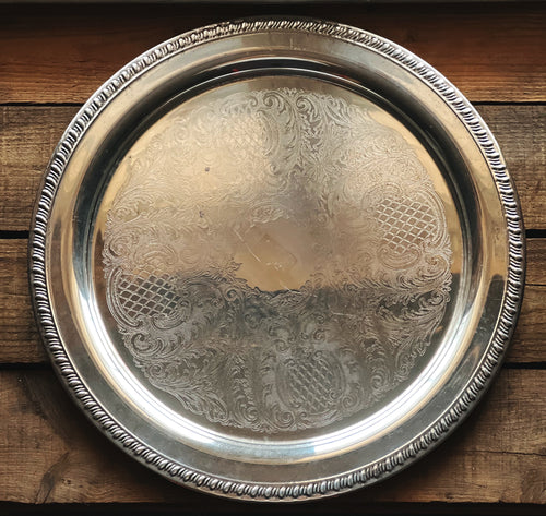 Large Vintage Leonard Silver Serving Tray