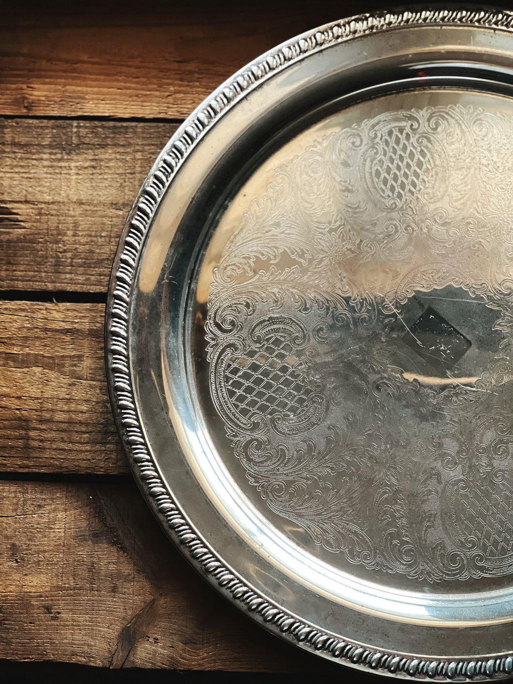 Large Vintage Leonard Silver Serving Tray