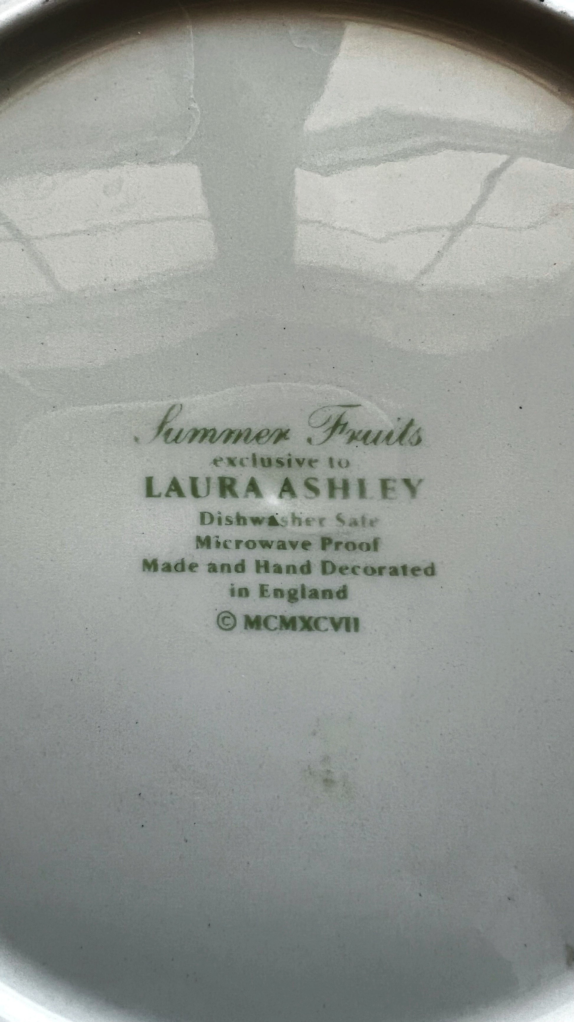 Vintage Laura Ashley Summer Fruits Ceramic Salad Plate Made in England