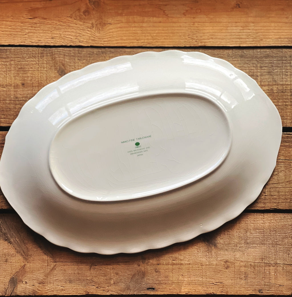 Vintage Nikko Blue Peony Oval Serving Platter