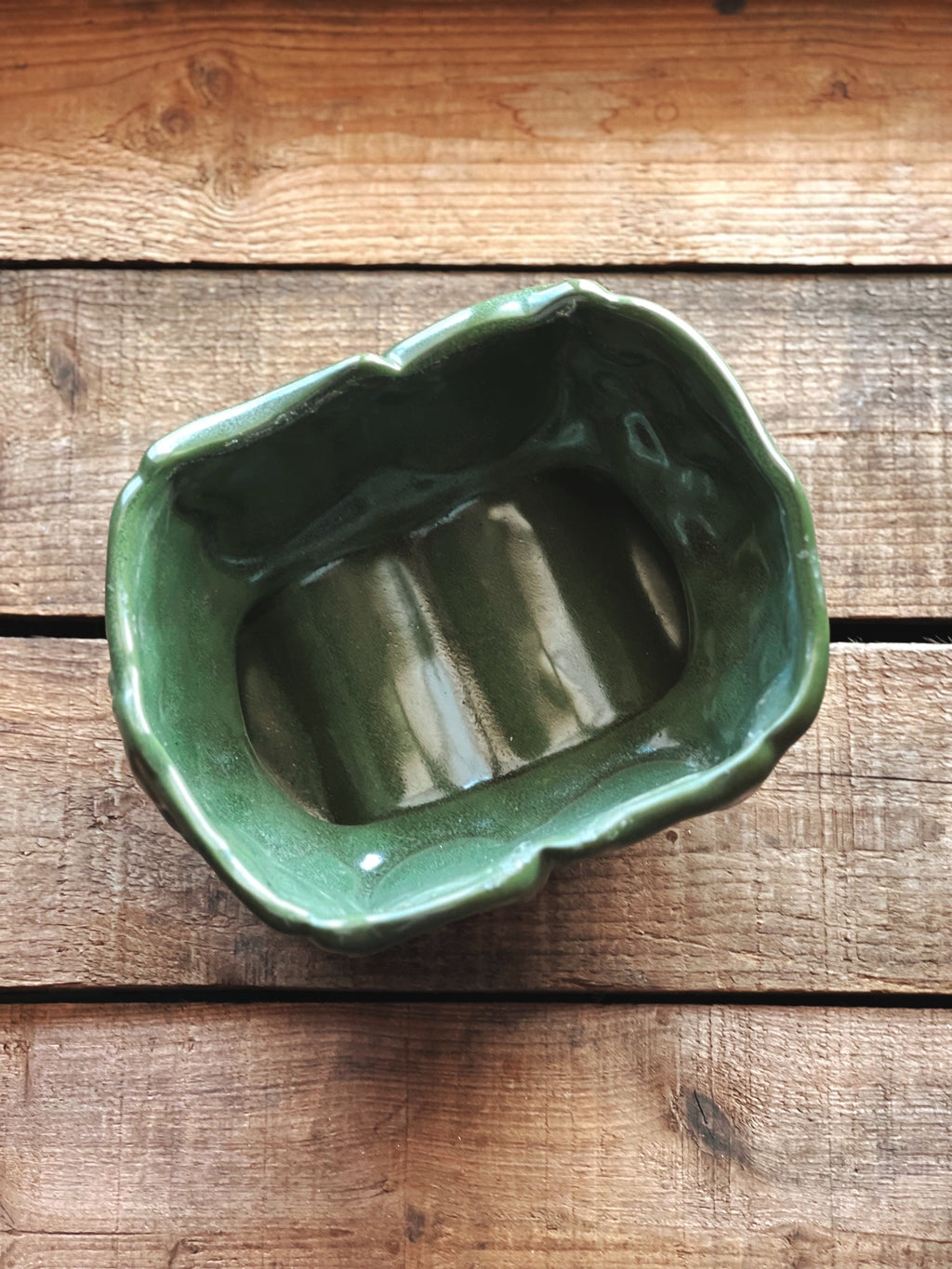 Vintage Green Ceramic Planter