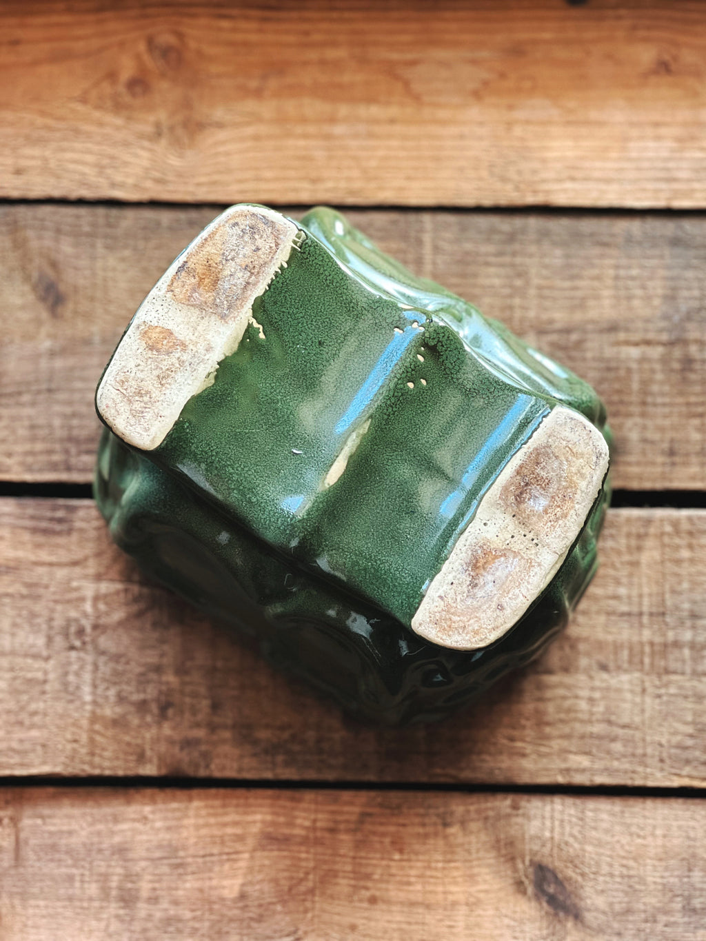 Vintage Green Ceramic Planter