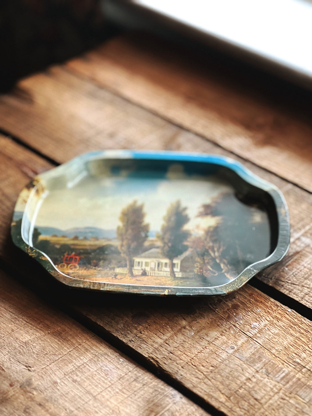 Small Vintage Metal Farmhouse Tray