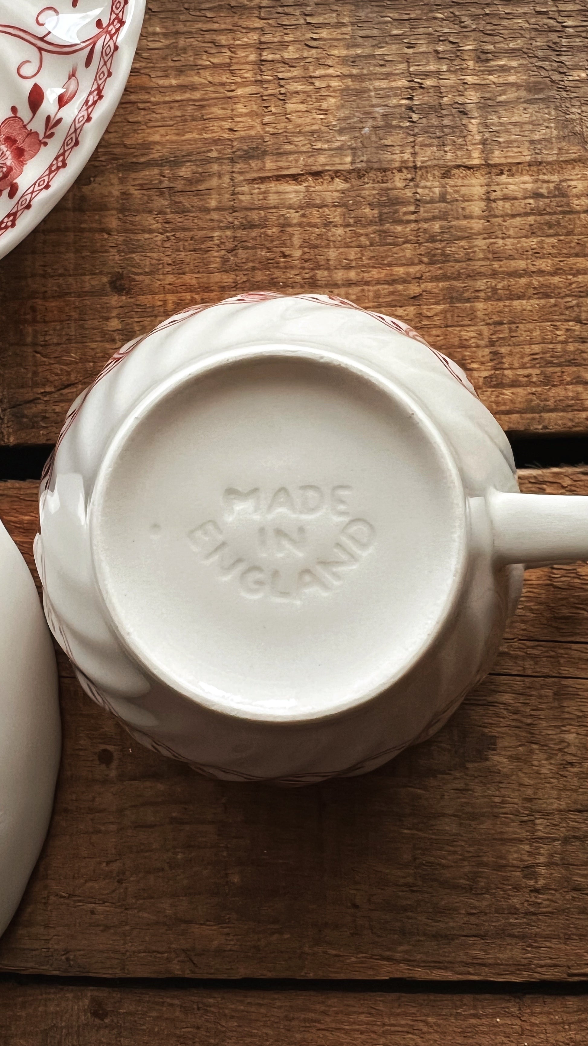 Vintage Johnson Brothers Indies Pink Teacups & Saucers