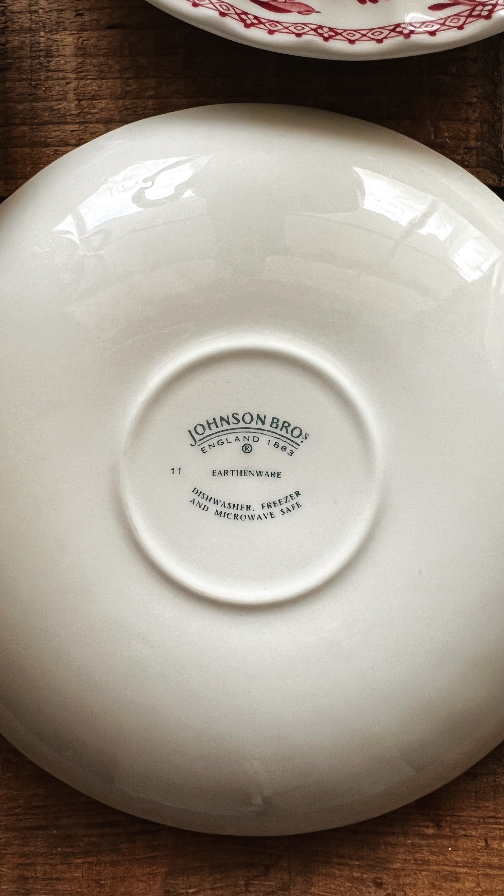 Vintage Johnson Brothers Indies Pink Teacups & Saucers