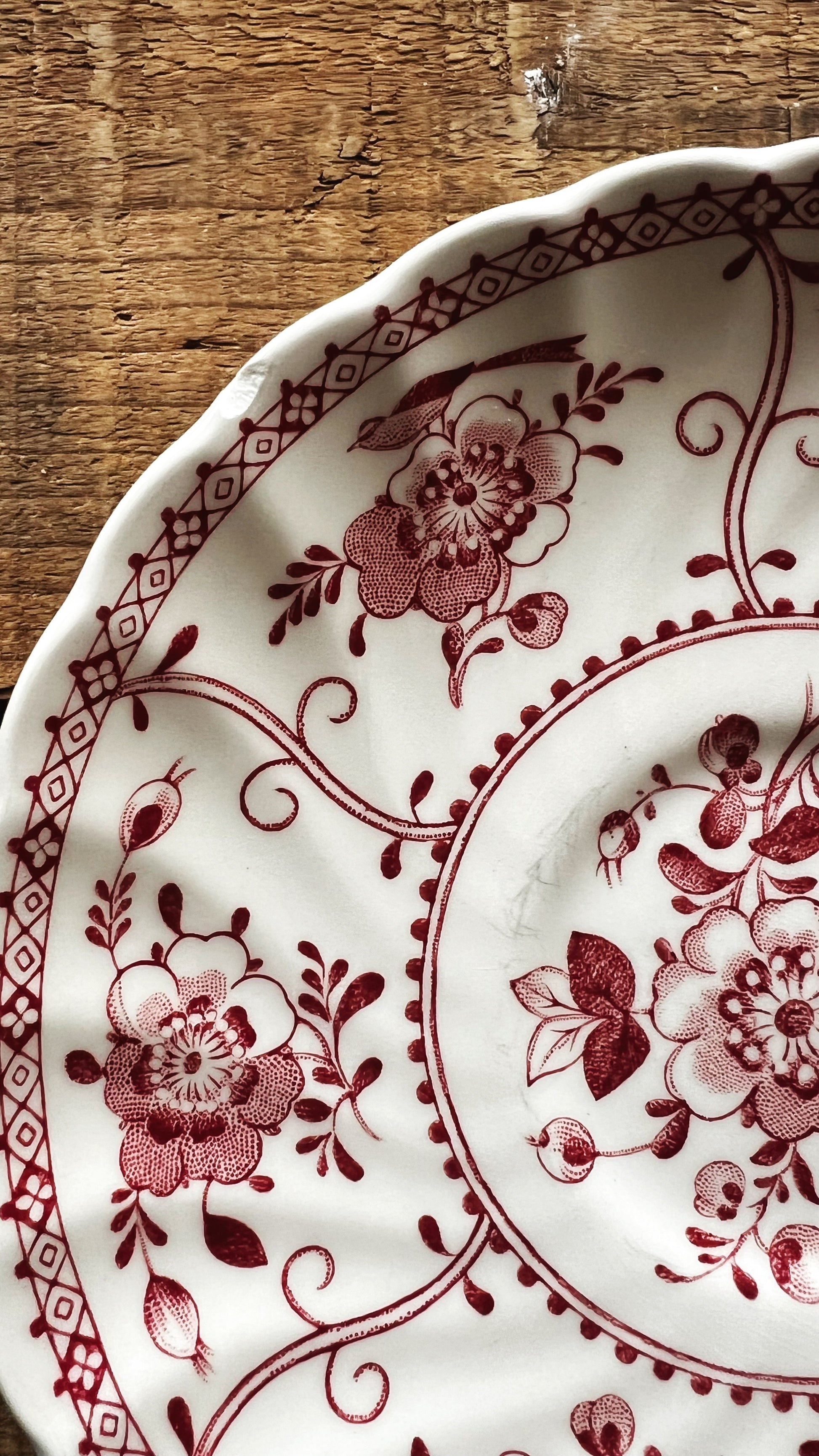 Vintage Johnson Brothers Indies Pink Teacups & Saucers