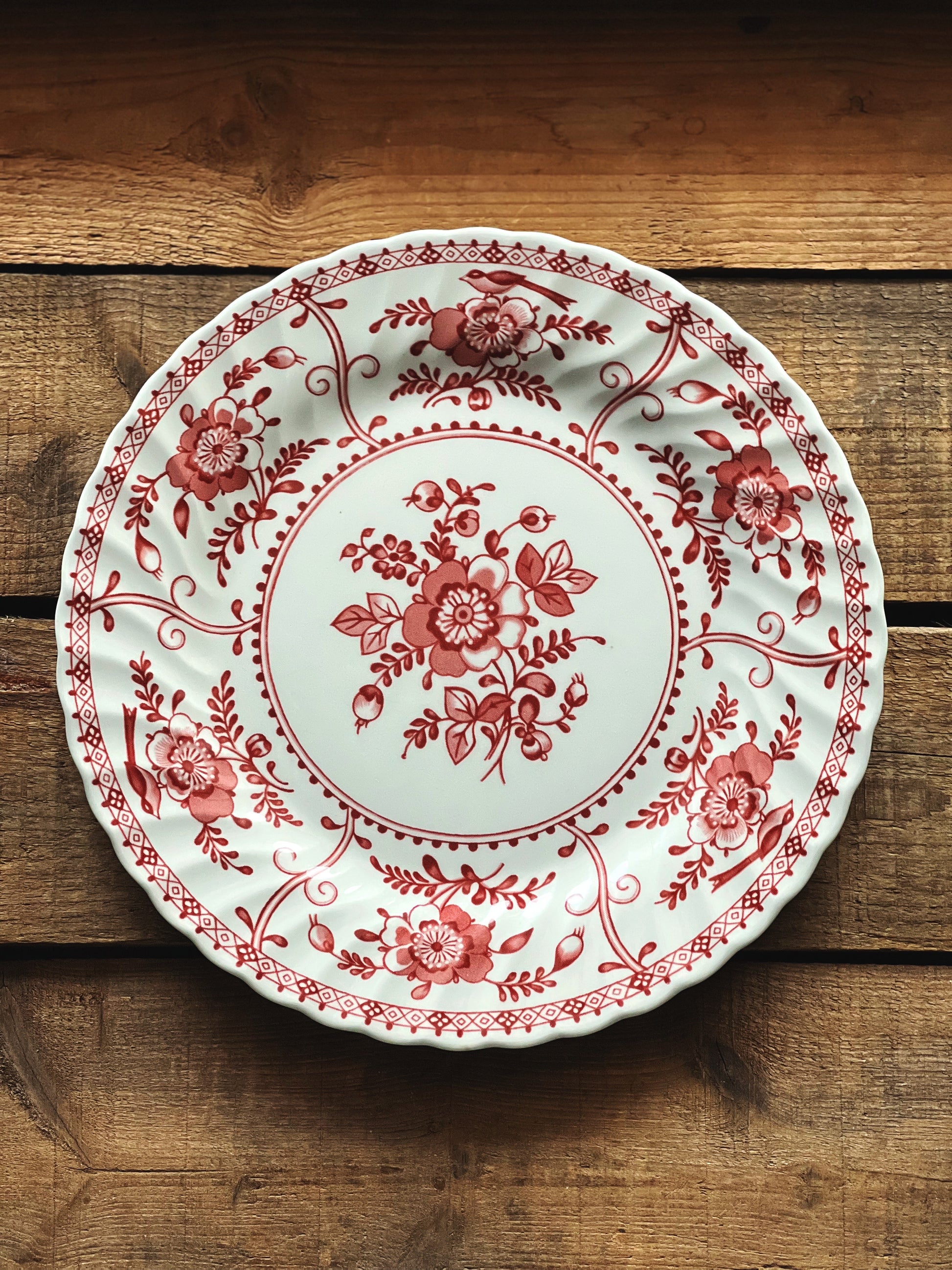 Vintage Johnson Brothers Indies Pink Dinner Plate