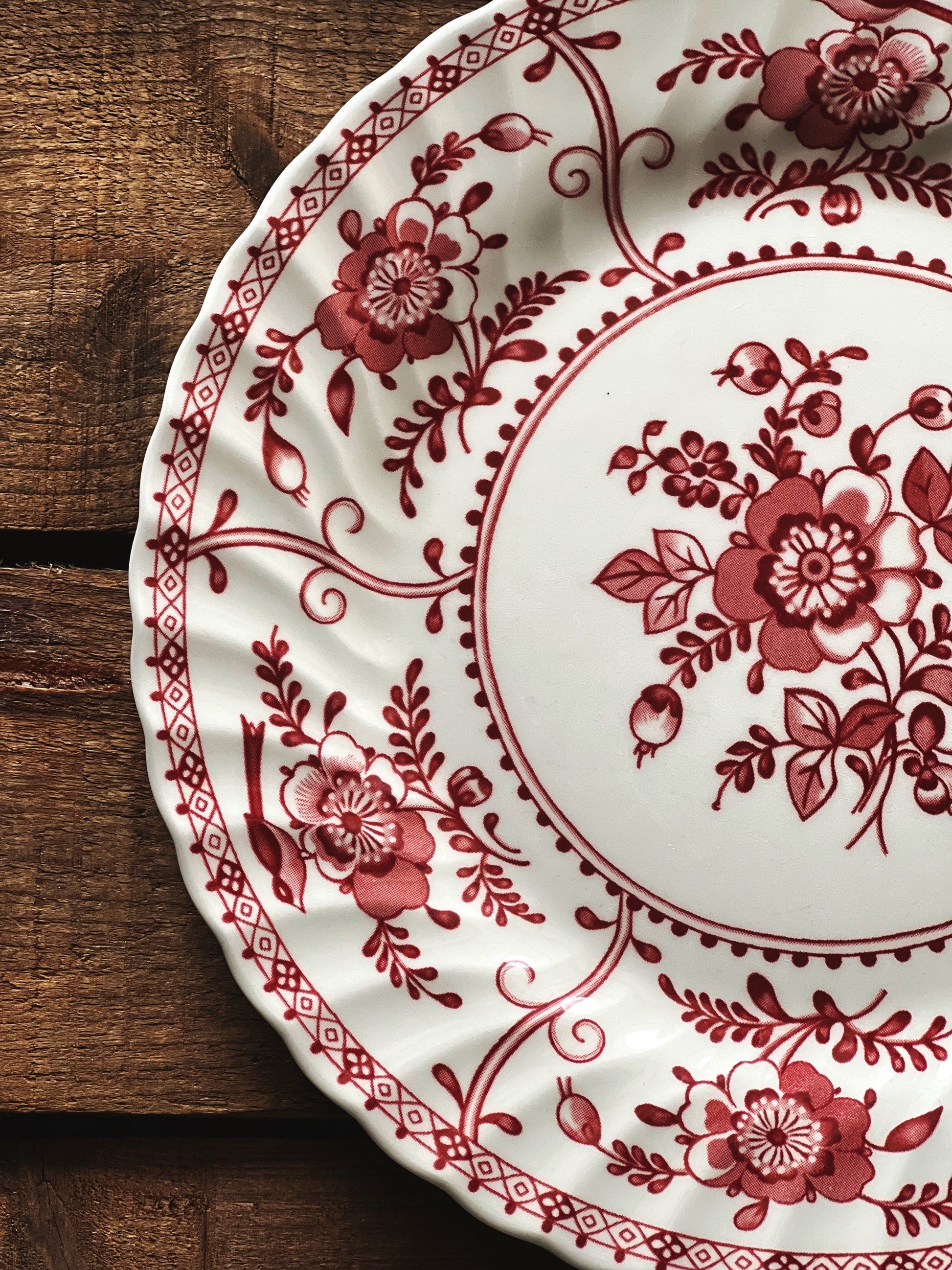 Vintage Johnson Brothers Indies Pink Dinner Plate